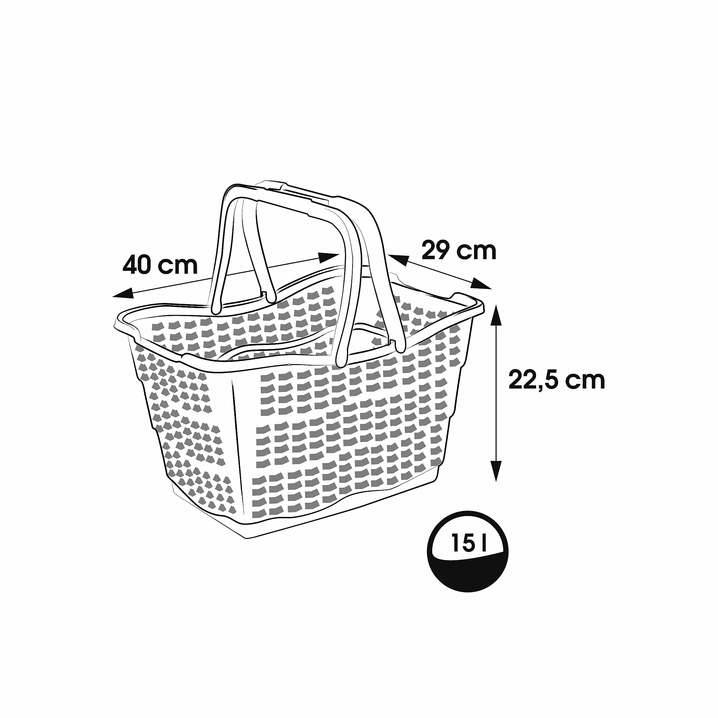keeeper Praktischer Einkaufskorb Alma, Stabiler Kunststoff (PP), 40 x 29 x 22,5 cm, 15 l, Nordic Blue