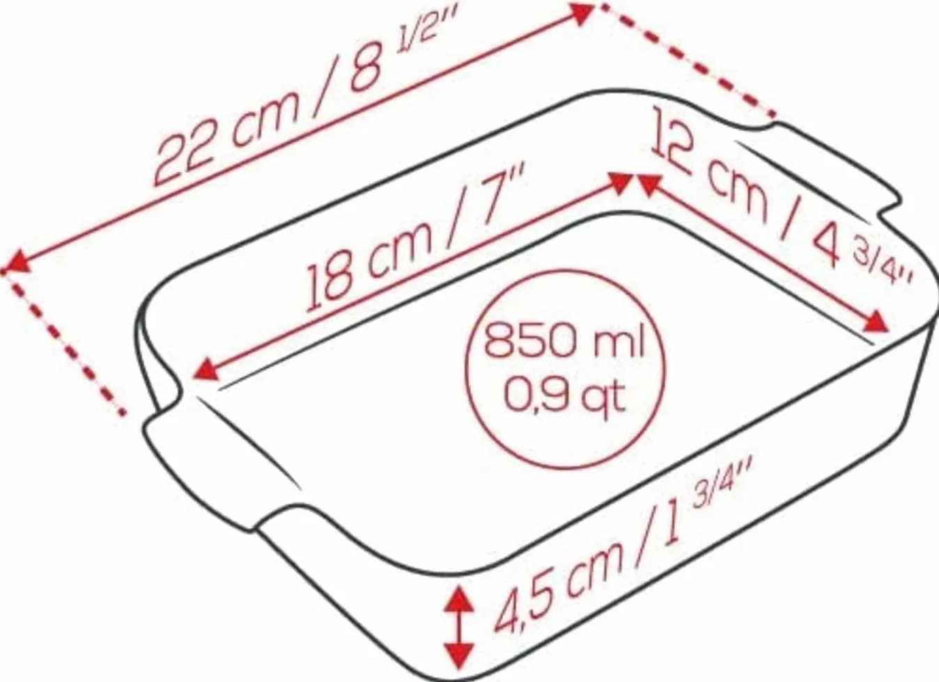 PEUGEOT Prostokątne naczynie do zapiekania z ceramiki 22 cm x 11,3 cm x 5,1 cm 0,85 l satynowa czerń