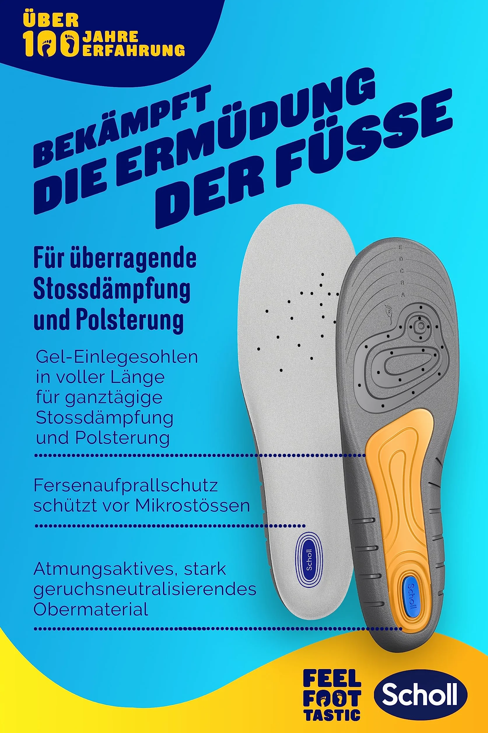 Scholl Gel Activ Work Wkładki do Butów, Pomarańczowy, 40-46.5 EU