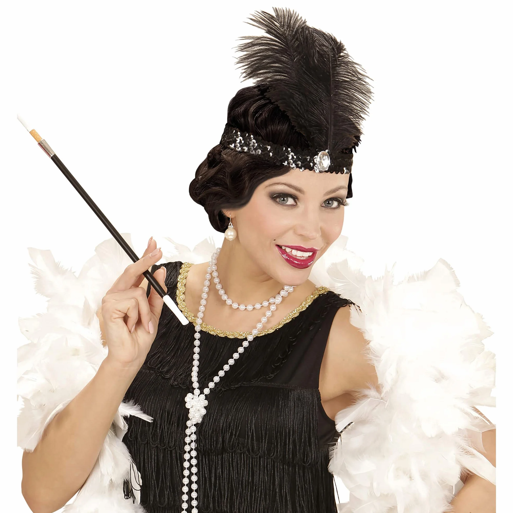 W WIDMANN MILANO Party Fashion - Opaska na głowę 20s, cekiny, Charleston, klapa, karnawał