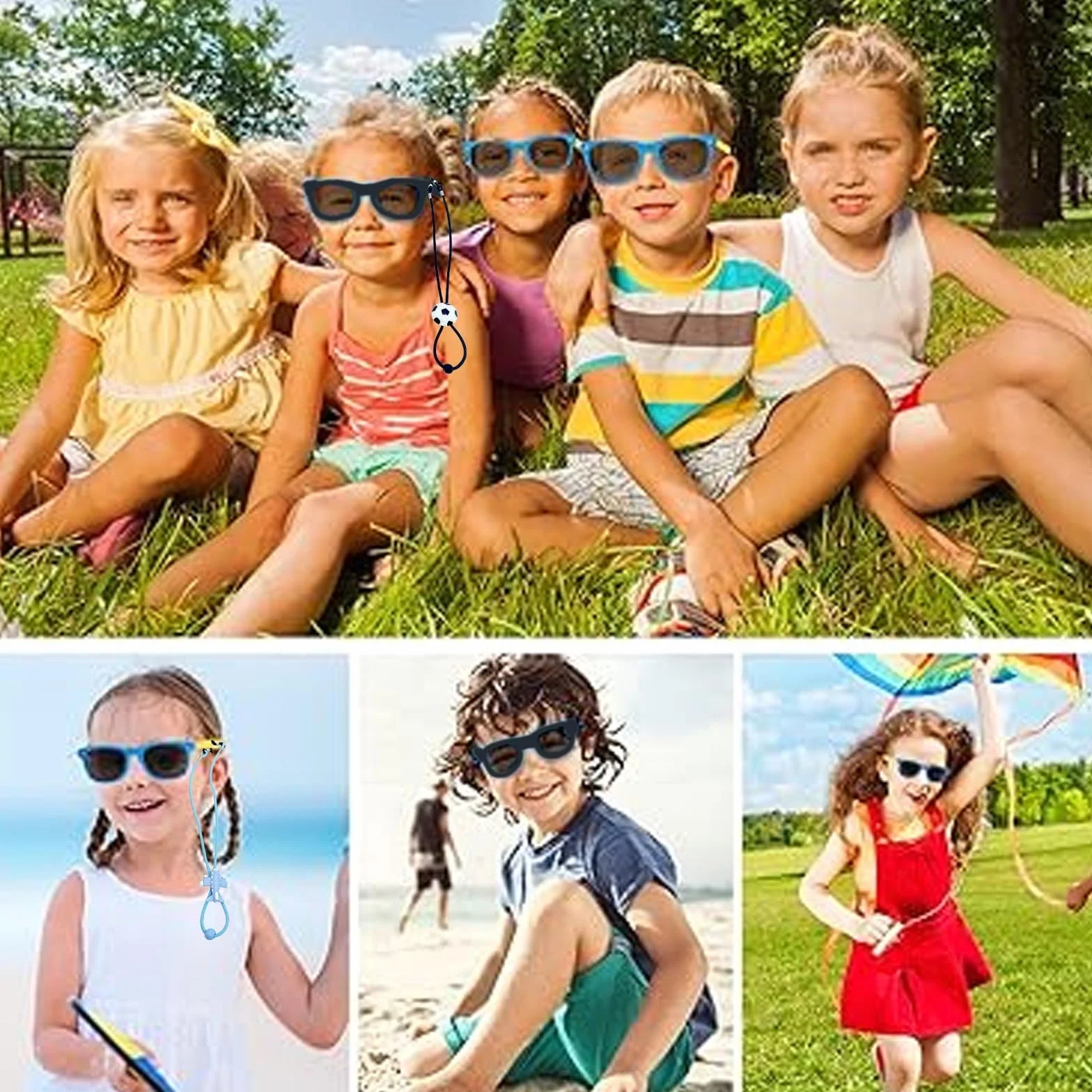 SSKHE 2 szt. dziecięce polaryzacyjne okulary przeciwsłoneczne chłopięce okulary przeciwsłoneczne z regulowanym paskiem do okularów okulary dla chłopców i dziewcząt, plaża, szkoła, zakupy, dekoracja