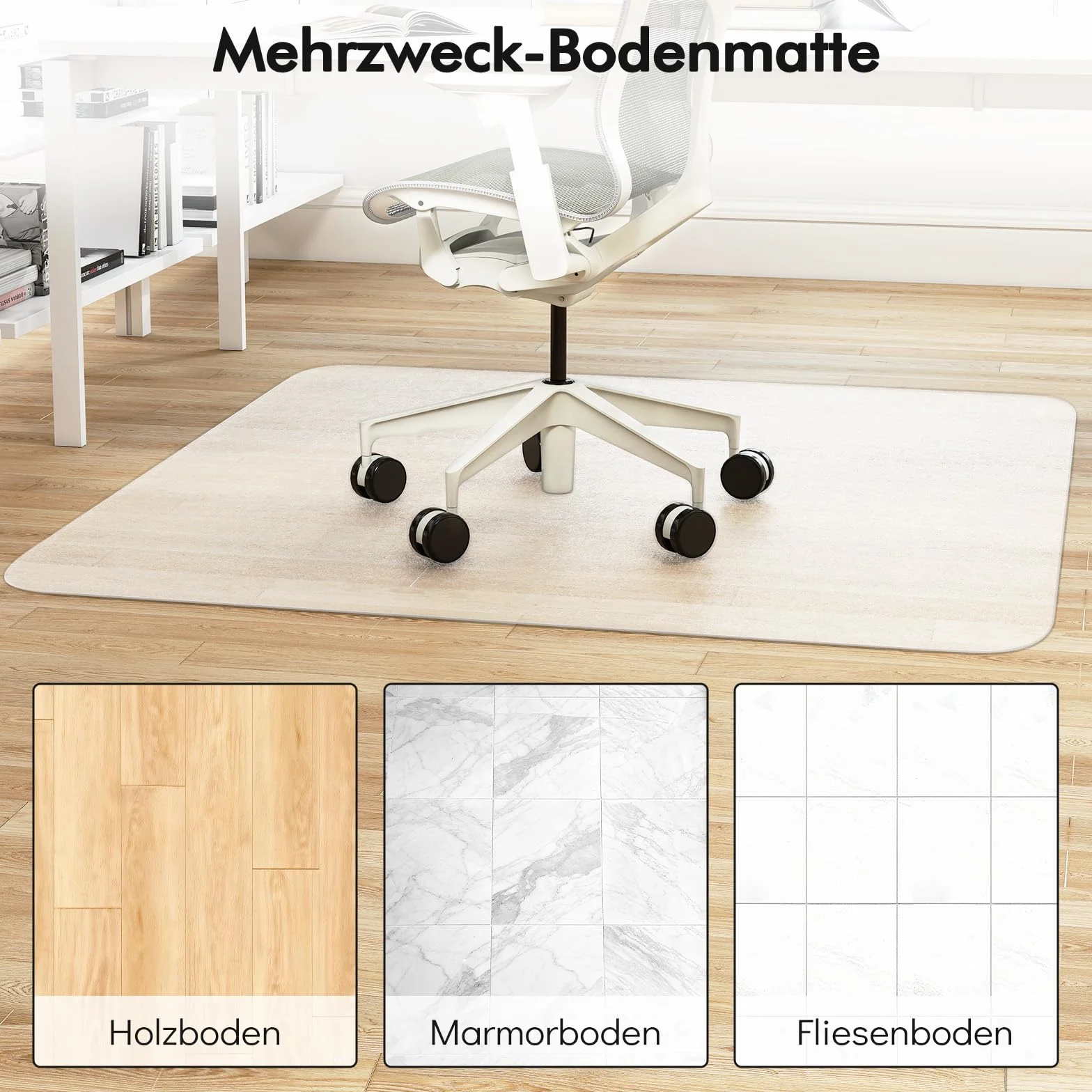 COSTWAY mata ochronna na podłogę 160 x 180 cm przezroczysta antypoślizgowa 1,5 mm