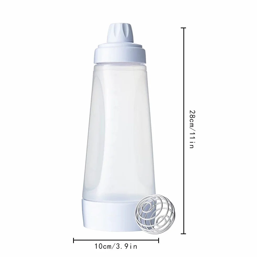 1000 ml, mikser do ciasta, do naleśników, dozownik ciasta z miarką i kulką do mieszania, butelka do ściskania, nie przecieka, jednoręczny, uniwersalny dozownik ciasta, do naleśników, wafli, naleśników, babeczek