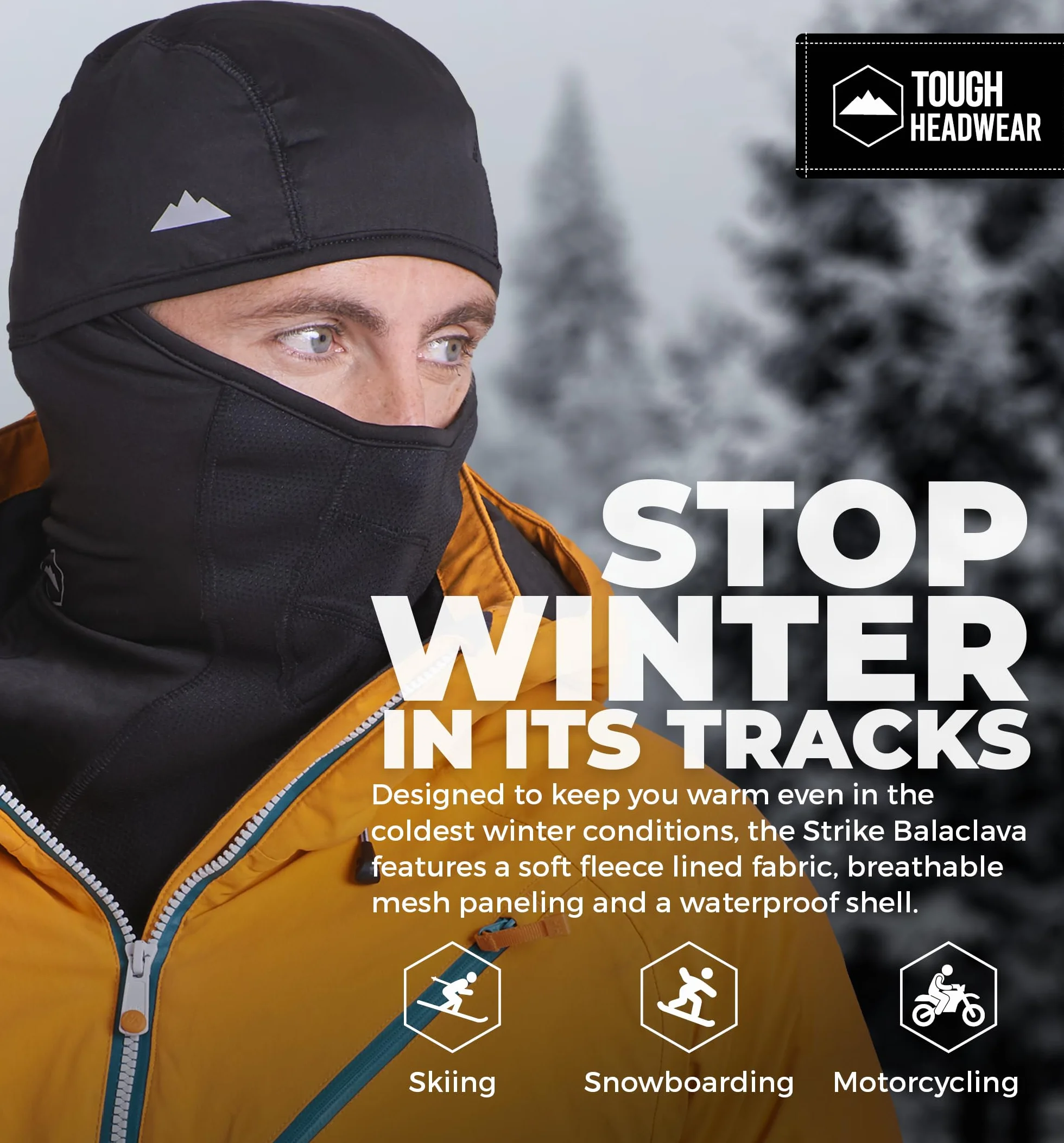 Kominiarka narciarska, zimowa maska na twarz dla mężczyzn i kobiet, sprzęt na zimną pogodę do jazdy na nartach, snowboardzie i motocyklu