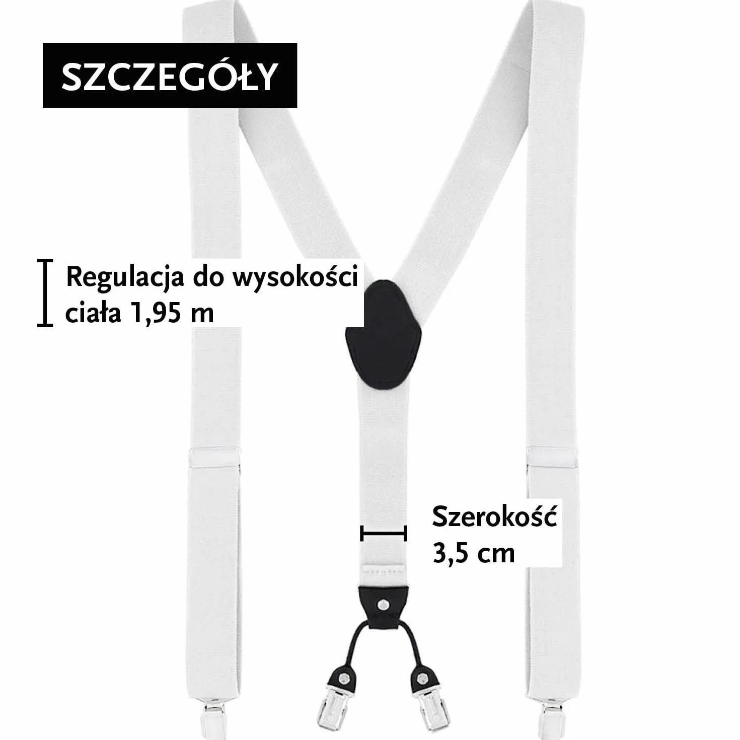 DonDon Szelki męskie krój Y szerokość 3,5 cm elastyczne i regulowane w zestawie z dopasowaną kolorystycznie muchą 12 x 6 cm