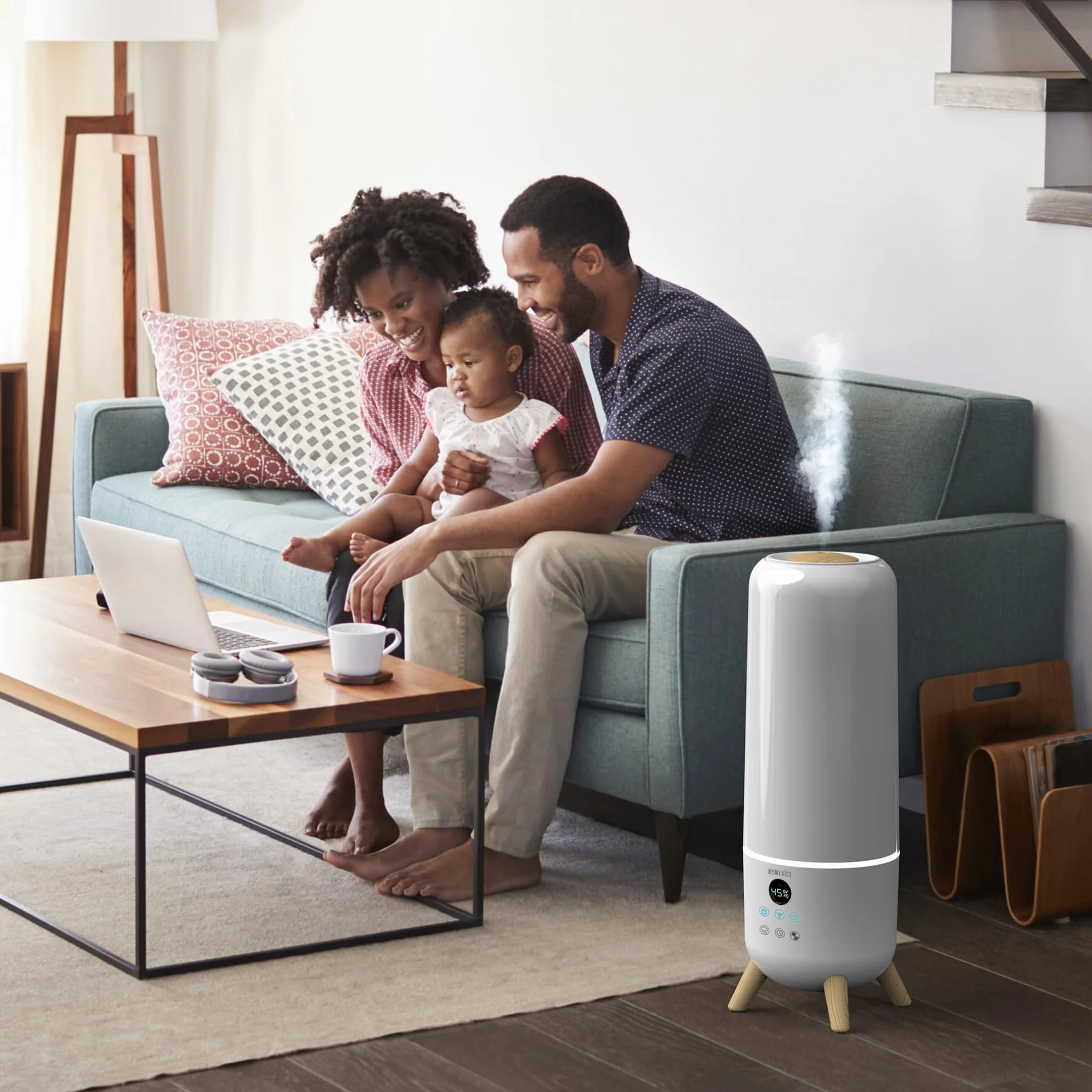 HoMedics TotalComfort Deluxe ultradźwiękowy nawilżacz powietrza, widoczna zimna mgiełka, wypełnienie od góry 5,6 l, mgiełka 360°, idealny do pomieszczeń rodzinnych i sypialni, olejek eteryczny