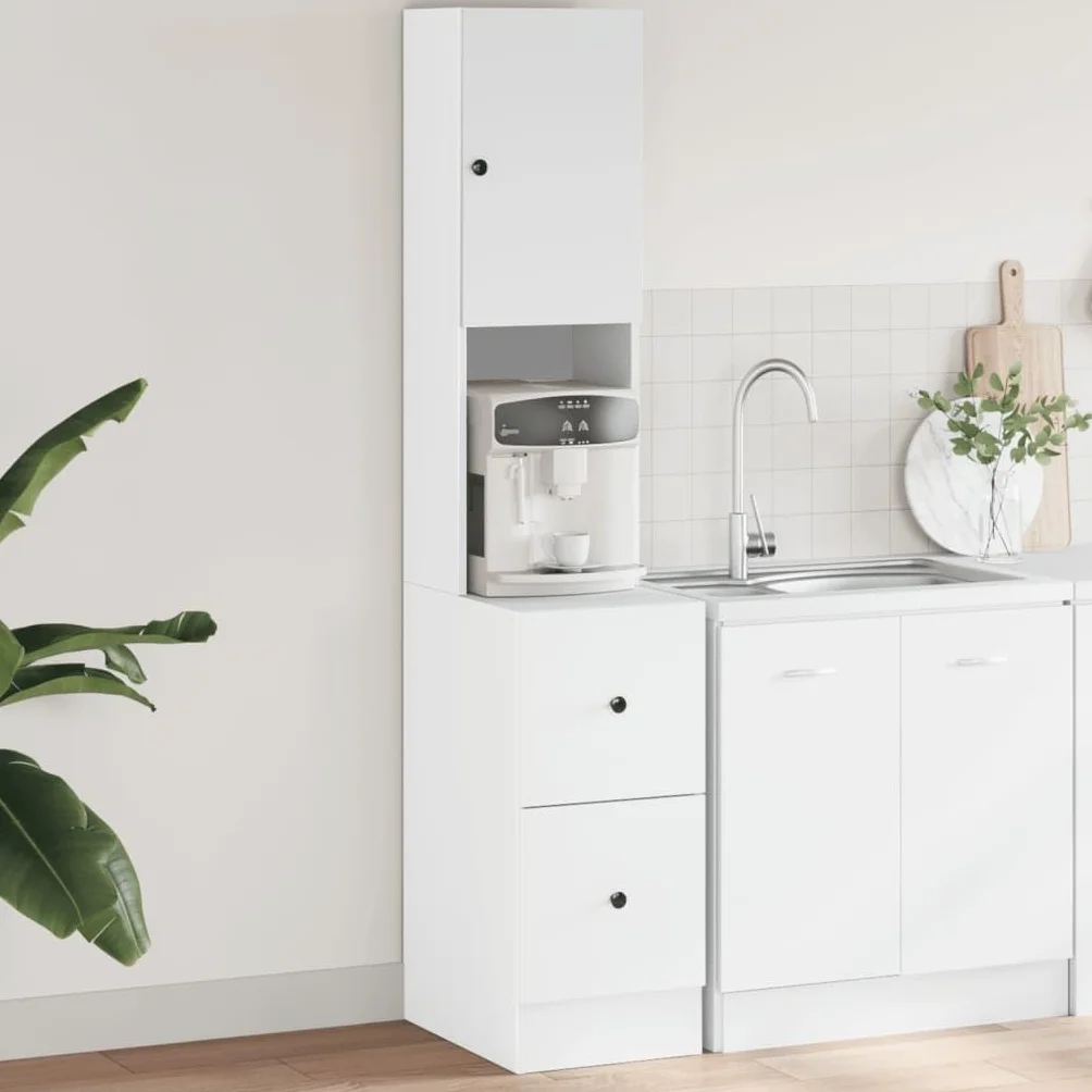 vidaXL Szafka kuchenna biała 35x50x180 cm materiał drewnopochodny wolnostojąca