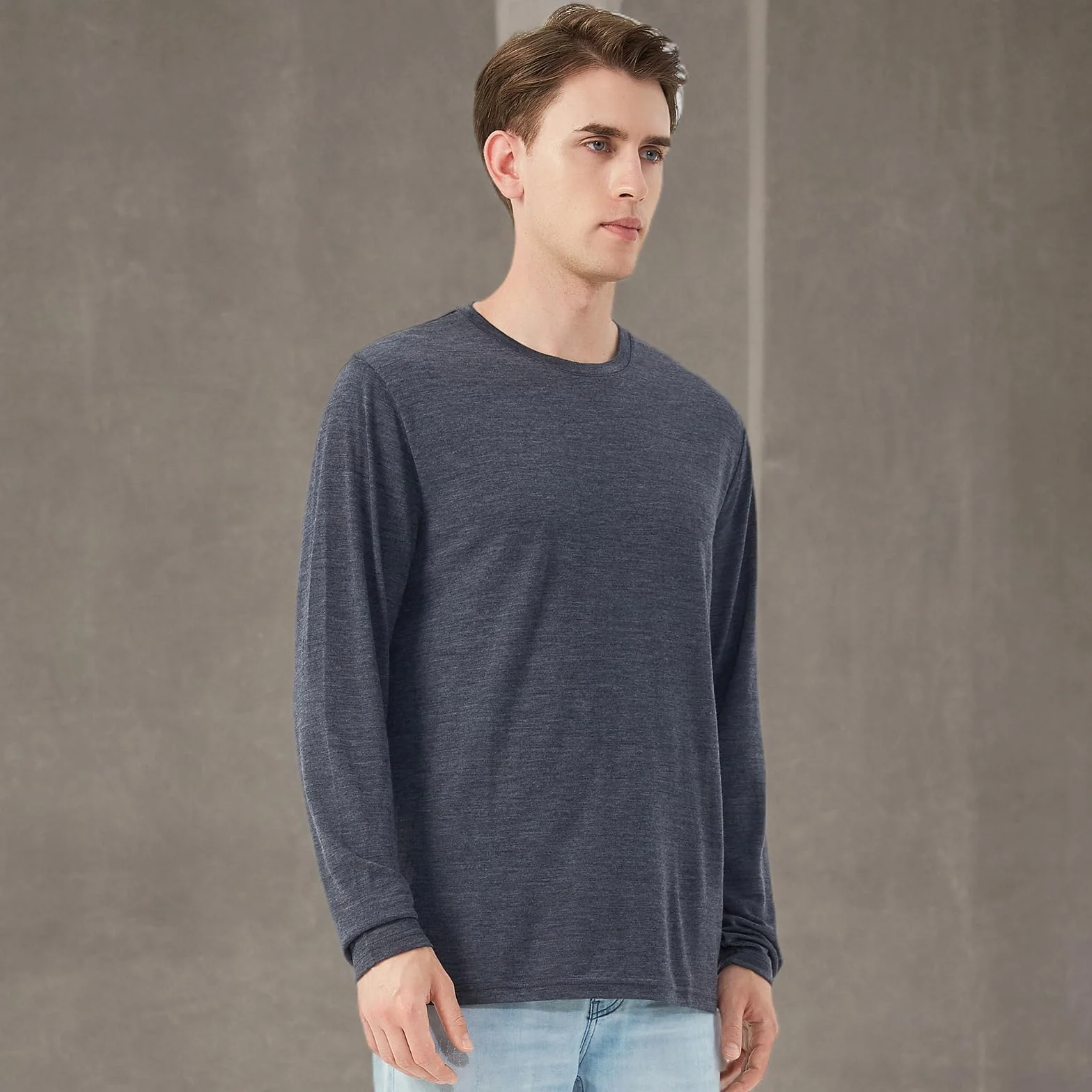 Merino Protect 100% Wełna Merino Męska Miękka Koszula Z Długim Rękawem Antyodorowa Ciepła Bielizna Wewnętrzna Odpowiednia Do Polowania I Wędrówek