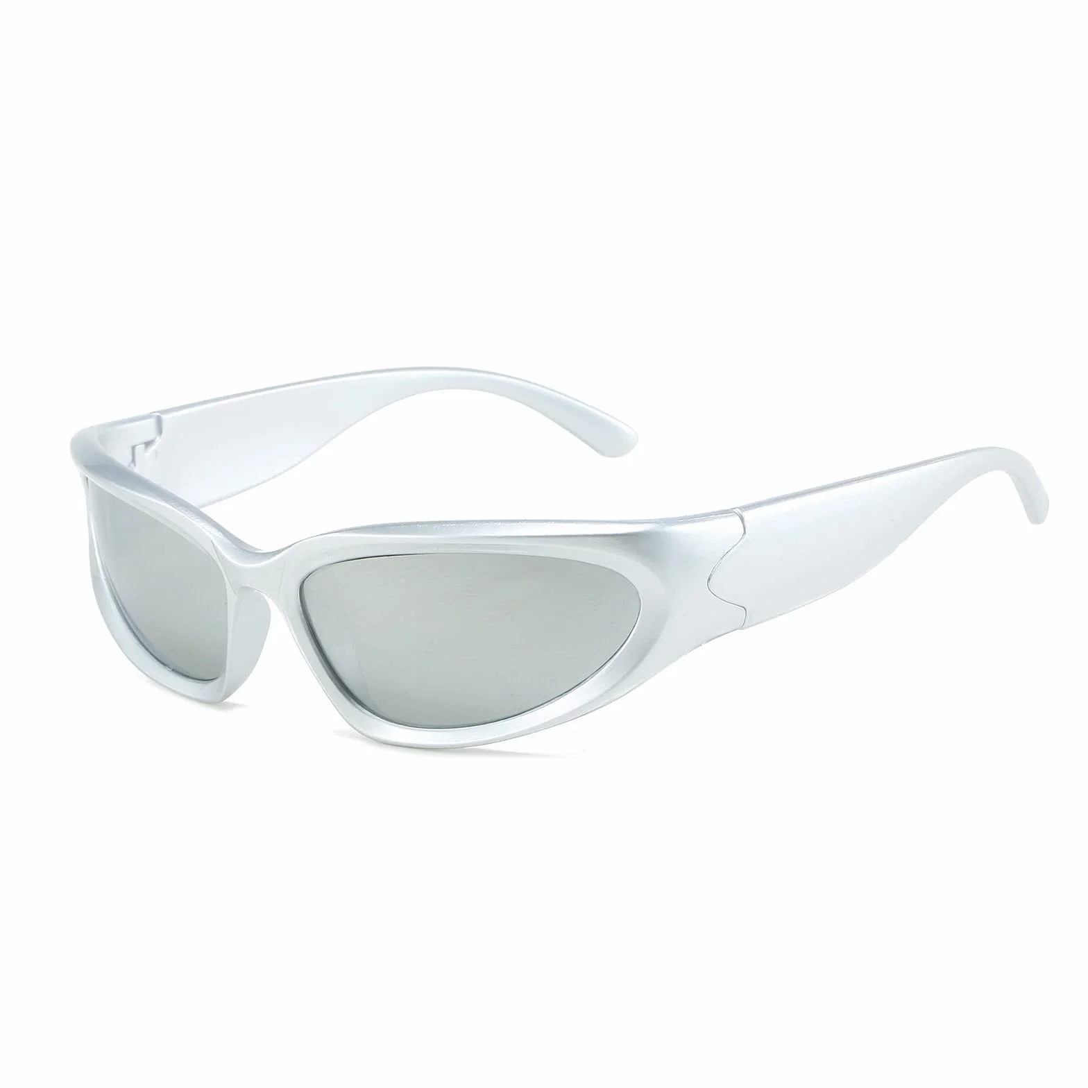 LJCZKA Owijane okulary przeciwsłoneczne y2k Mężczyźni Kobiety - Futurystyczne owalne okulary rowerowe okulary rowerowe Sport Ochrona UV