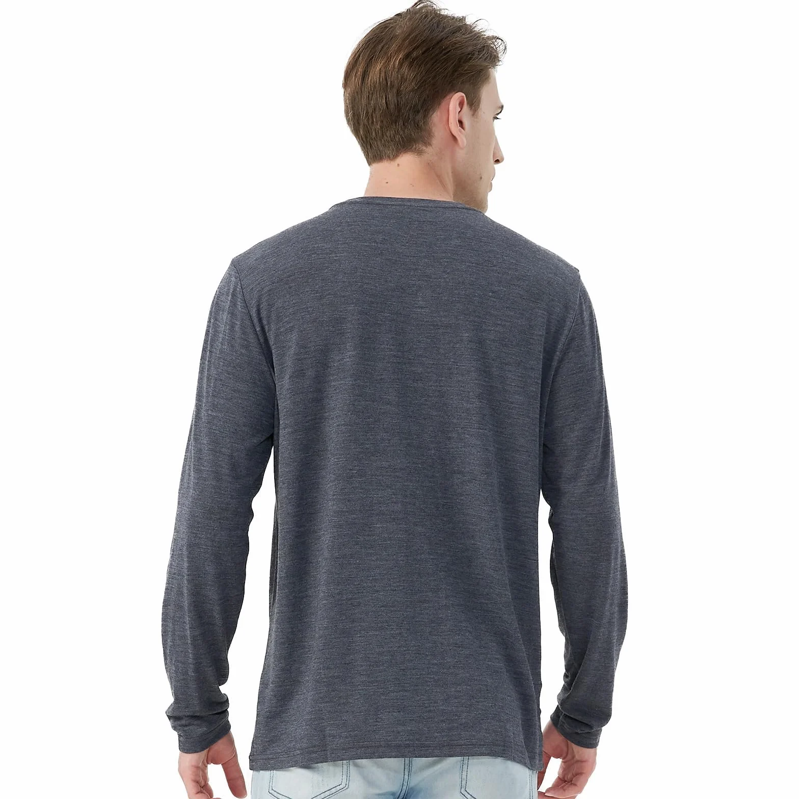 Merino Protect 100% Wełna Merino Męska Miękka Koszula Z Długim Rękawem Antyodorowa Ciepła Bielizna Wewnętrzna Odpowiednia Do Polowania I Wędrówek