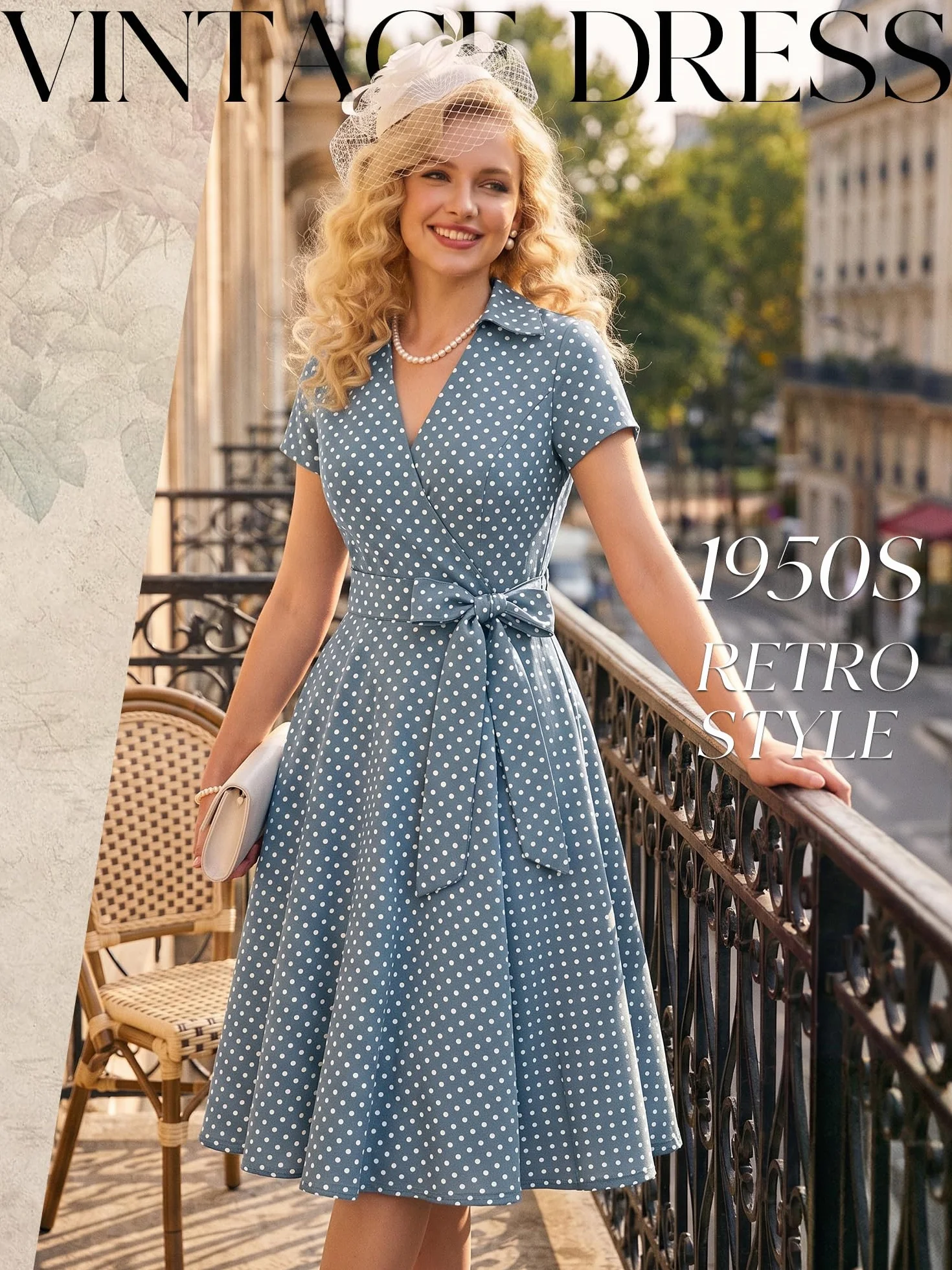 Audrey Hepburn Sukienka damska w stylu lat 50. XX wieku, plisowana, z krótkim rękawem