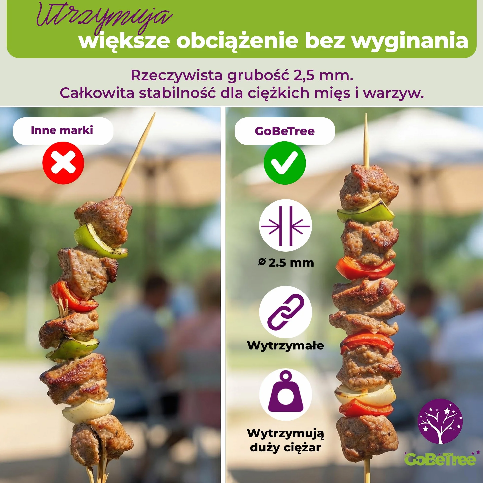 Patyczki do Szaszłyków z Brzozy 10cm x 2,5mm – Drewniane Szpikulce na Grill i BBQ