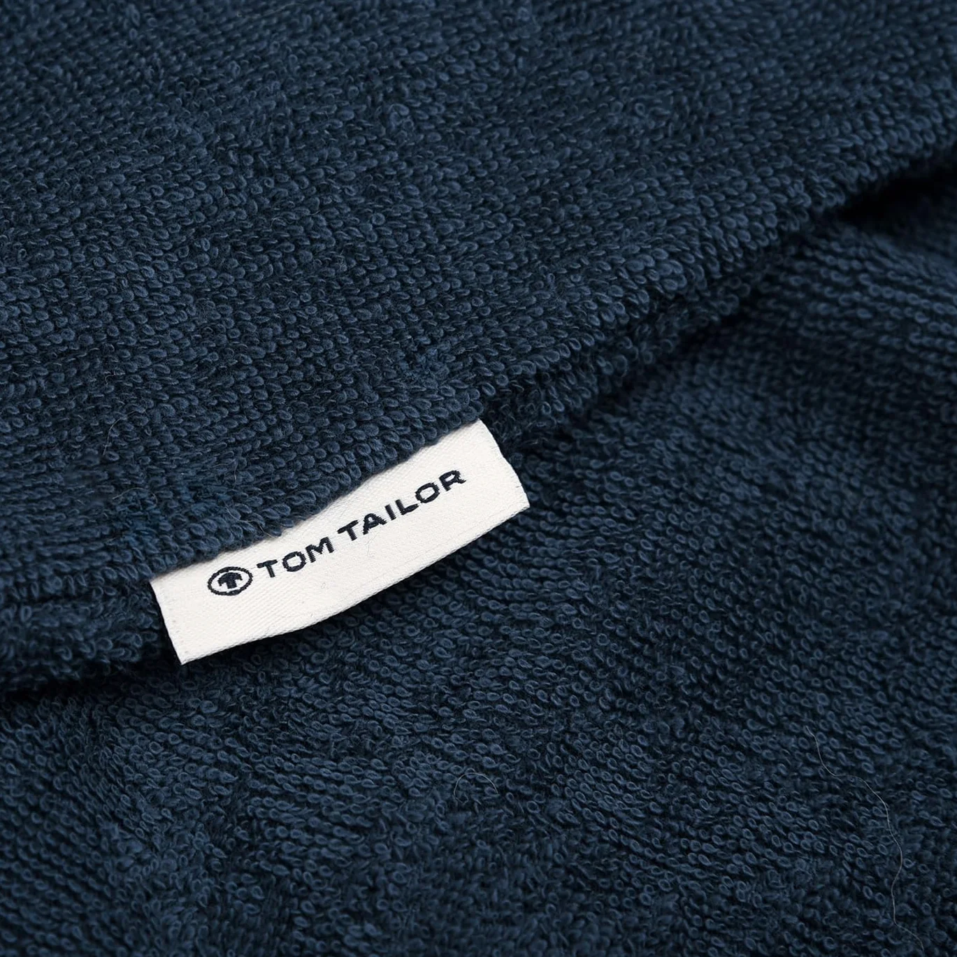 TOM TAILOR Ponczo surfingowe dla kobiet i mężczyzn, L-XL, 100% bawełna/frotte, ponczo kąpielowe z kapturem, kieszenią na brzuchu i haftem z logo, niebieskie (granatowe)
