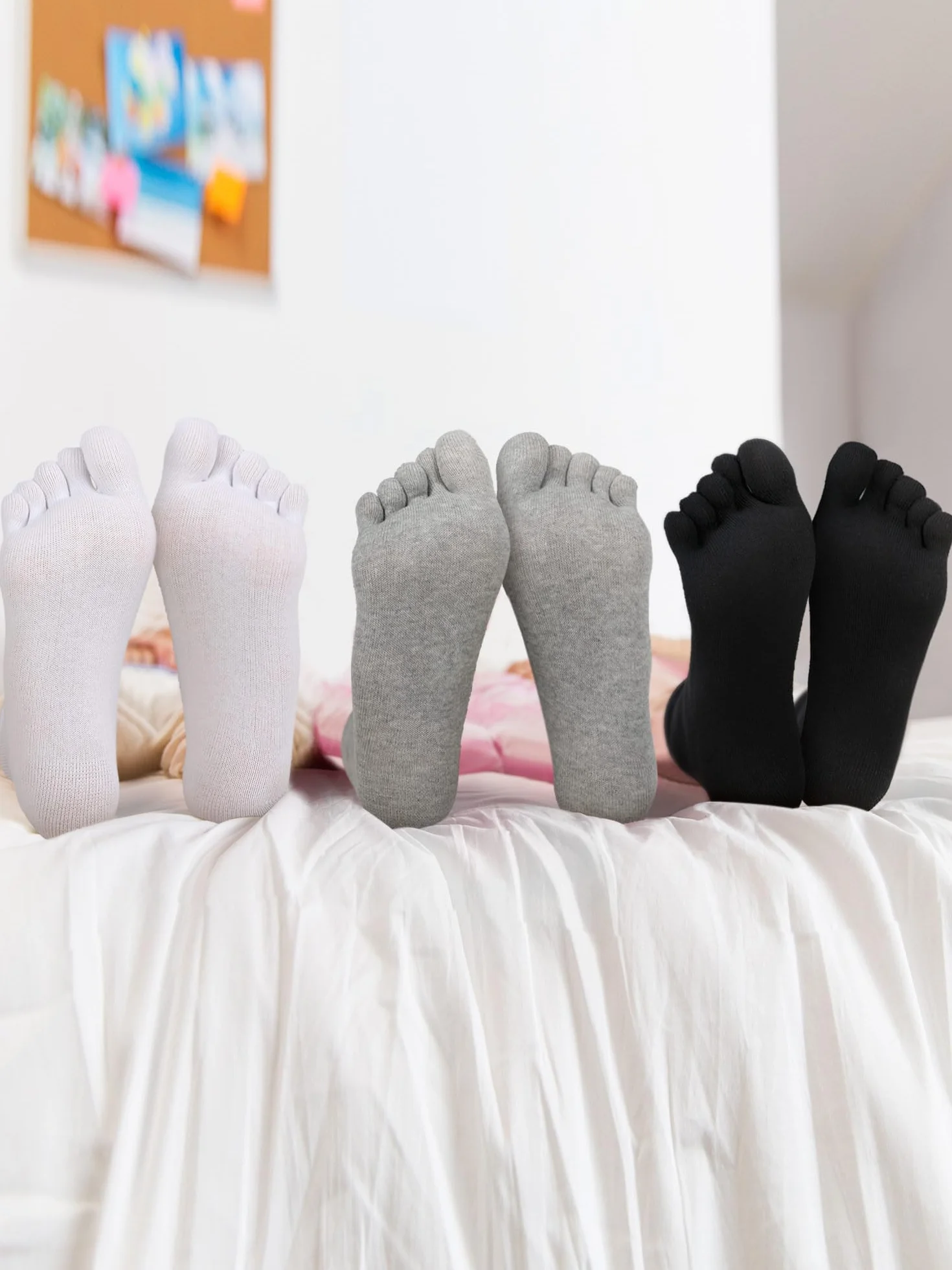 Bencailor 6 Paar Fünf Zehensocken Baumwollsocken für Damen Herren