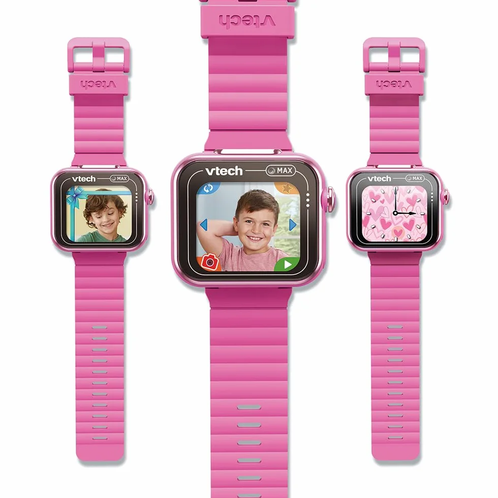 VTech - KidiZoom SmartWatch MAX Rose, cyfrowy zegarek dla dzieci, zdjęcie, selfie, wideo, poziomy ekran dotykowy, zabawka high-tech, prezent dla dzieci i nastolatków w wieku od 5 lat do 14 lat -