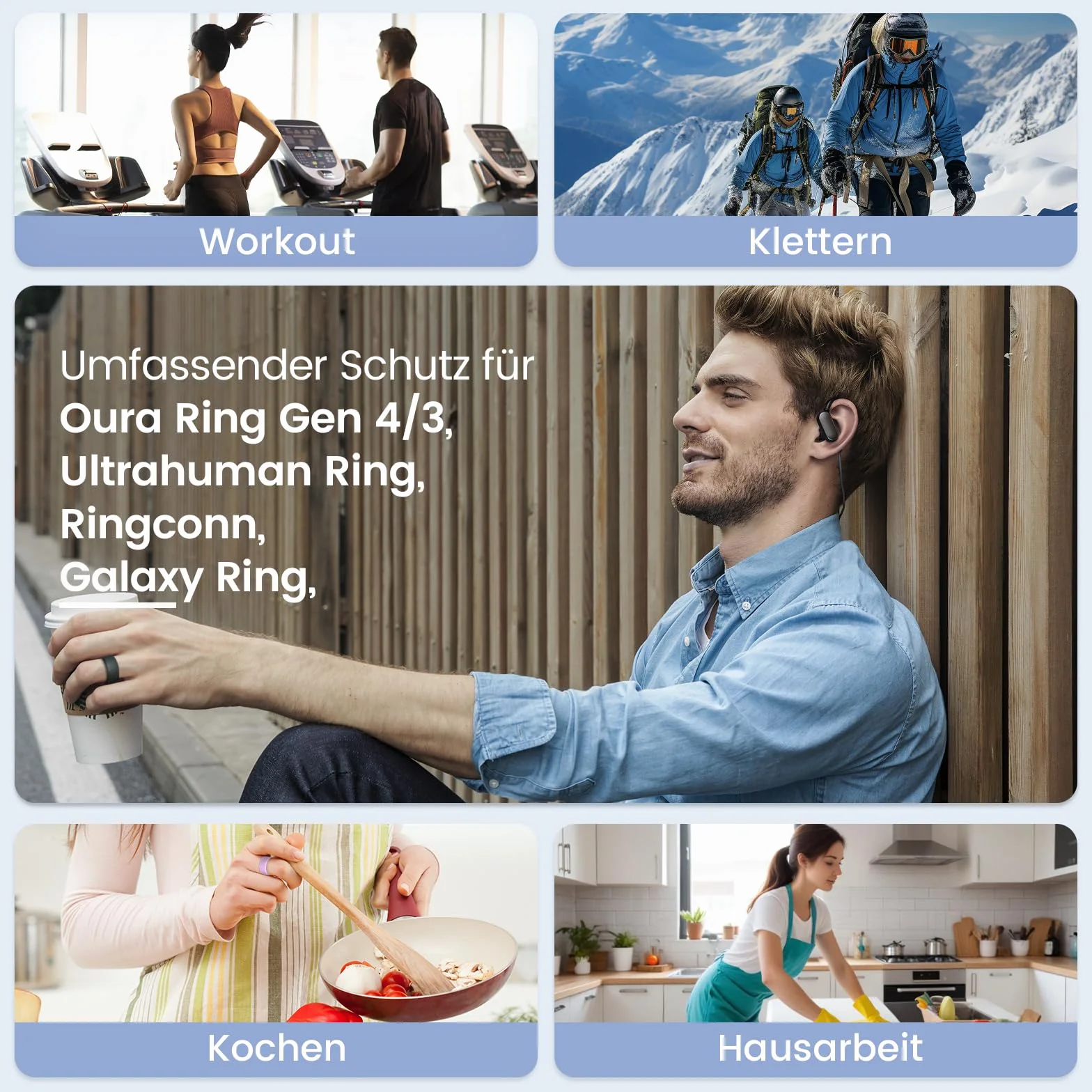 SimpleThings Ochraniacz na Smart Ring kompatybilny z Oura Ring Gen4/3, RingConn/Samsung Galaxy, odporne na zarysowania silikonowe etui ochronne