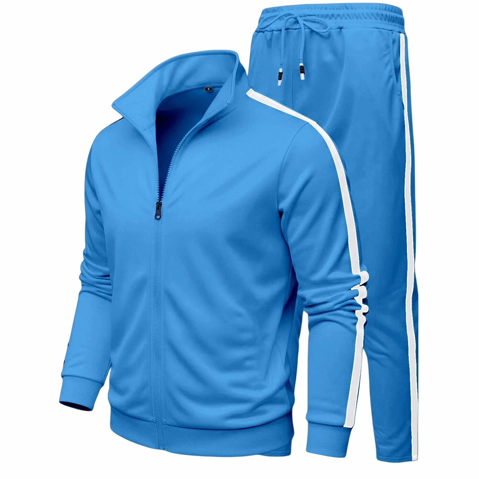 Générique 2-częściowy zestaw męski bawełniany dres dresowy do biegania na co dzień bluza ze sznurkiem spodnie sportowe optymalny komfort w domu wypoczynek A121