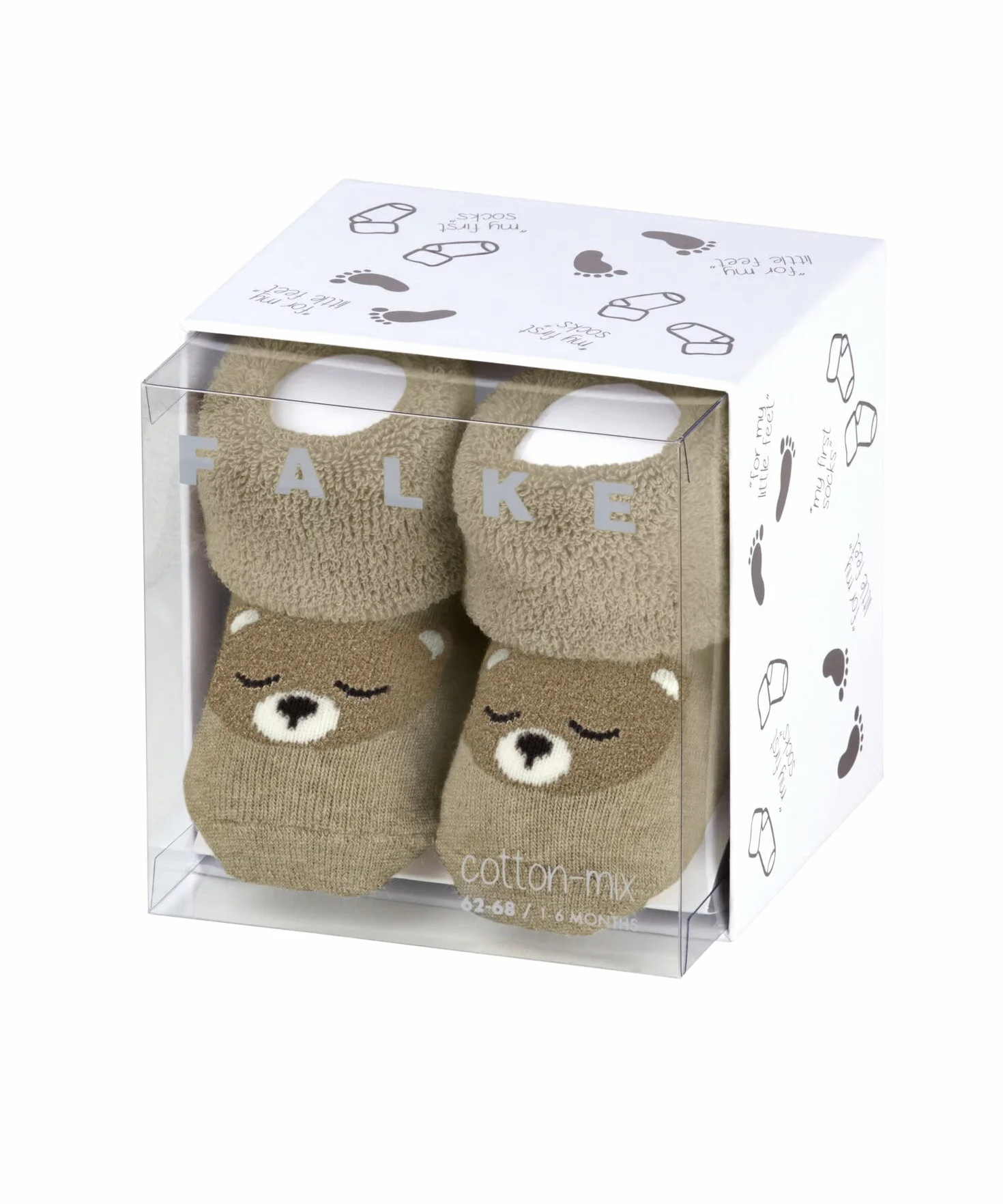 FALKE Uniseks - niemowlęta Skarpety Baby Bear B So Bawełna na prezent 1 Para, Beżowy Sand Melange 4650, 50-56