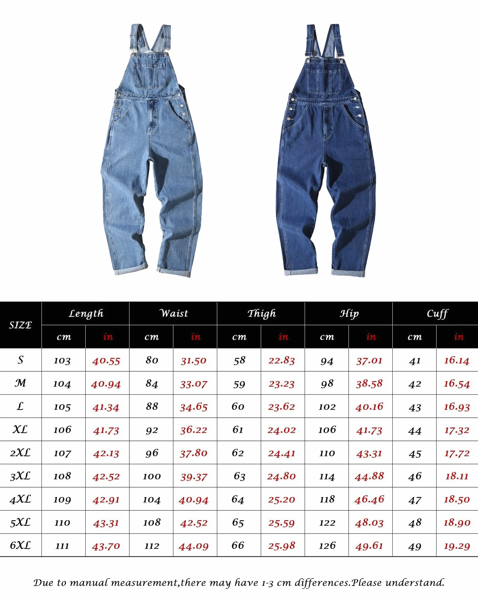 Męskie Ogrodniczki Denim Kombinezony na Szelkach Myte Casual Retro Cargo Jeans Kombinezony Regulowane Ramiączka Odzież Robocza Spodnie,Dark blue,XL