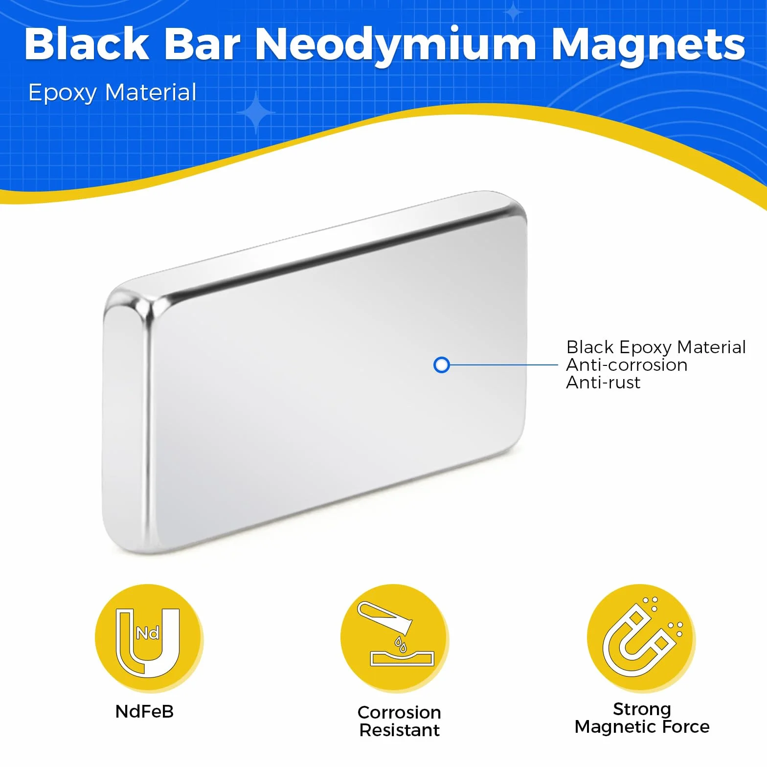 Magnesy neodymowe kwadratowe 20 x 10 x 3 mm 20 sztuk