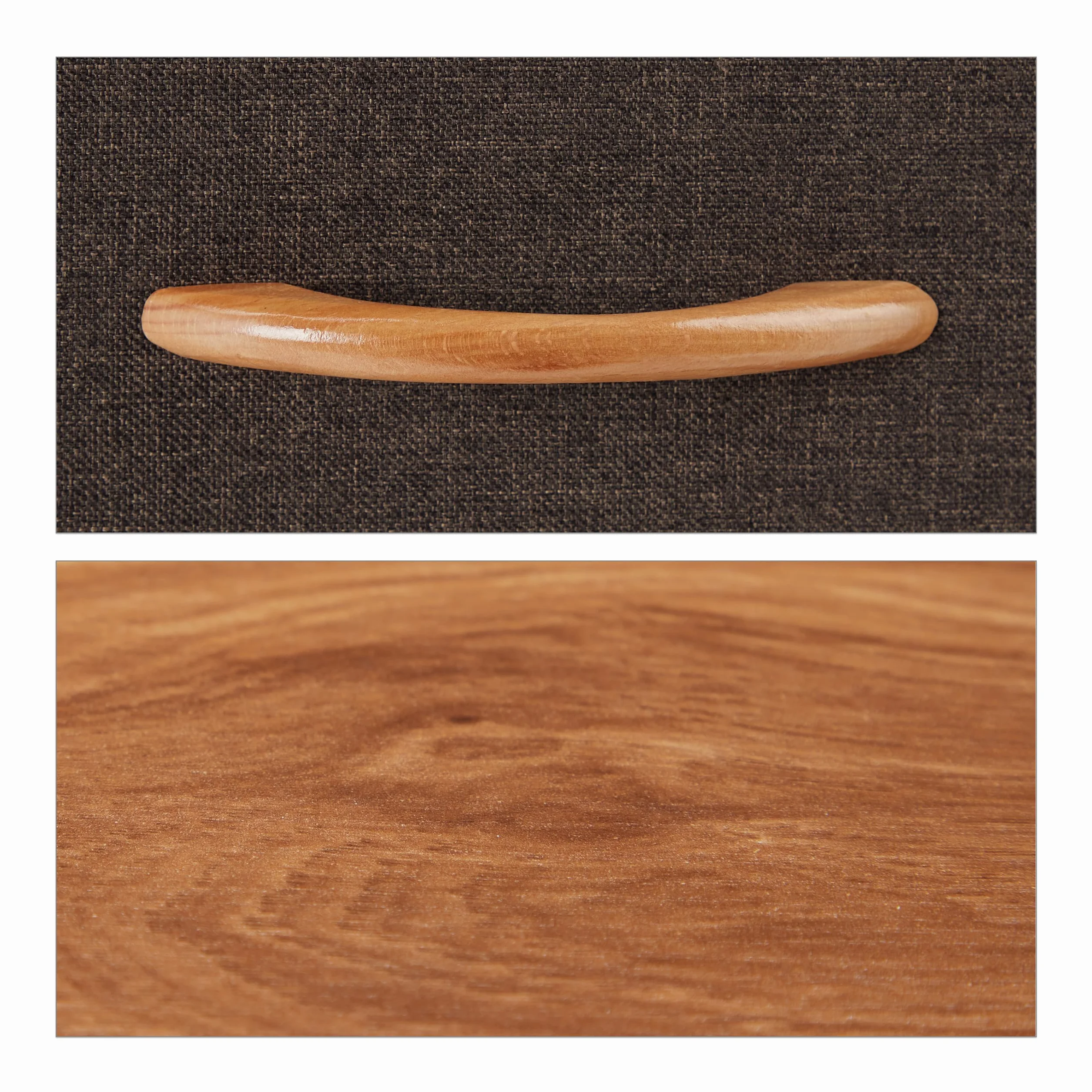 Relaxdays Komoda 5 przegródek z półką składane kosze stalowa rama 58 x 87,5 x 31,5 cm brązowy poliester MDF