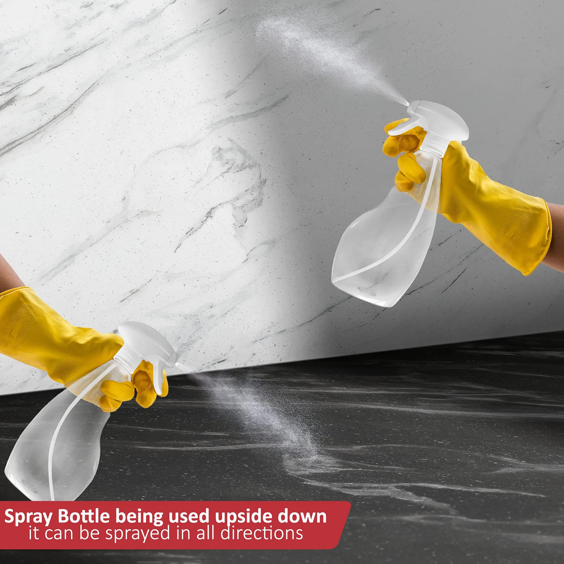 SPRAYZ 500 ml butelki z rozpylaczem (2 szt.) – do czyszczenia i ogrodu, trwały spryskiwacz do wielokrotnego napełniania, działa w każdej pozycji, przezroczysta plastikowa butelka