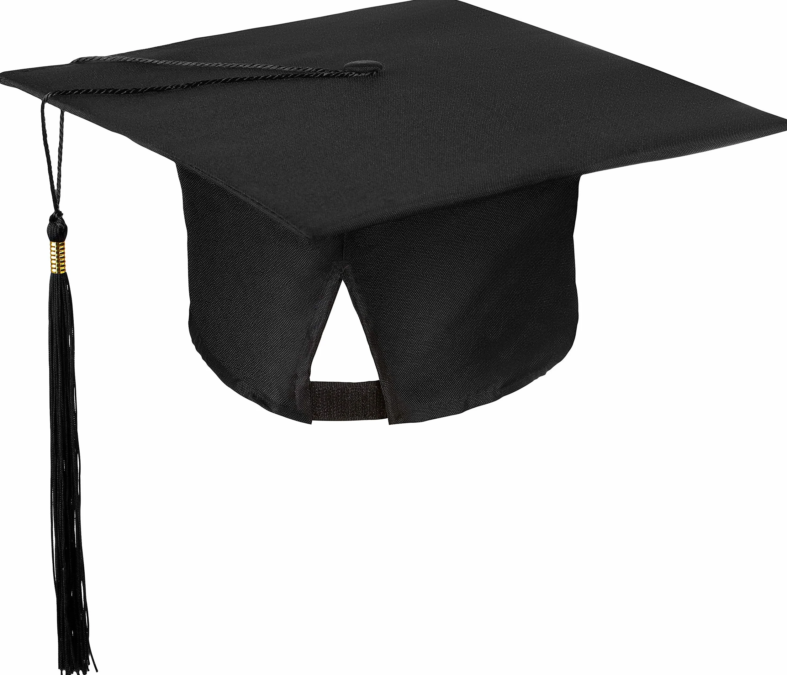 Czapka licencjacka | College | Master | Uni | FH | Graduation | Student Hat | Doctor Hat na imprezy z okazji ukoczenia studiów z uniwersyteckiej czapki dyplomowej w kolorze czarnym - rozmiar regulowany