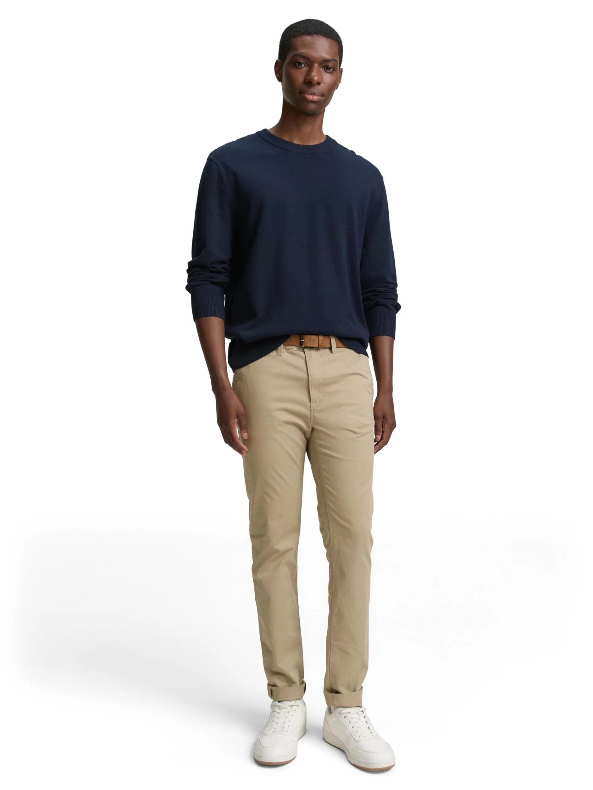 TOM TAILOR Denim Spodnie chinosy z paskiem 1027694 Mężczyźni