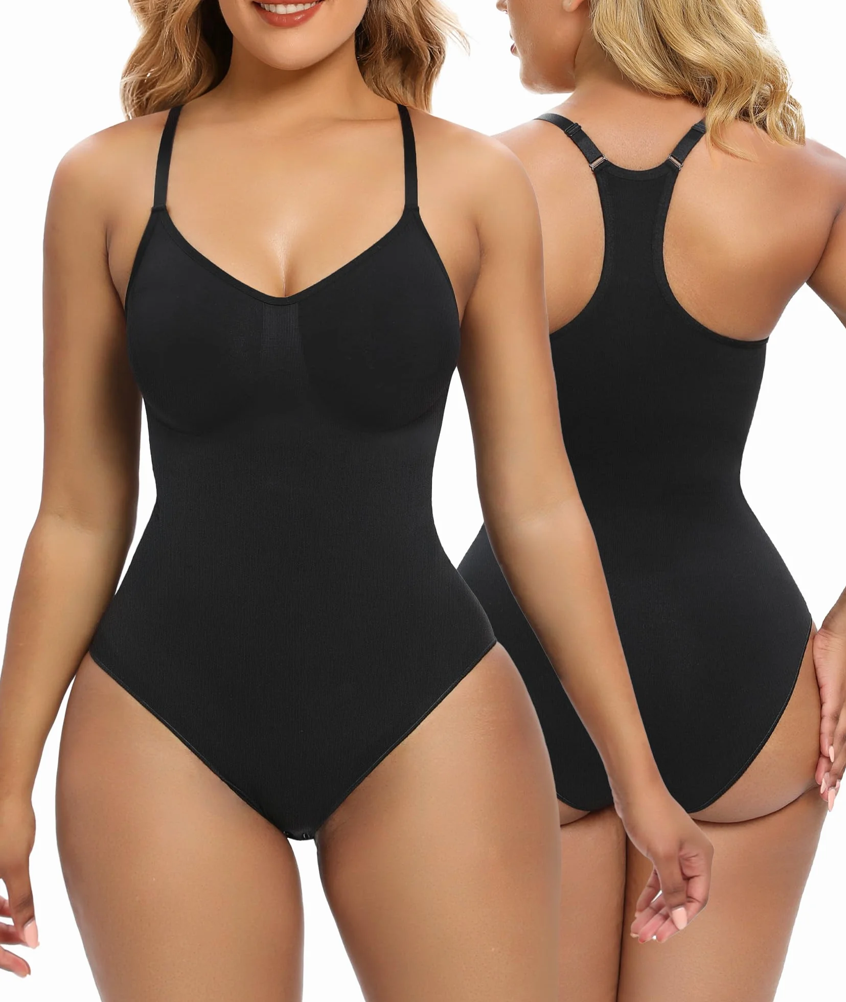 SHAPERX Body dla kobiet, kontrola brzucha, bielizna modelująca, bezszwowa, modelująca sylwetkę, tank top