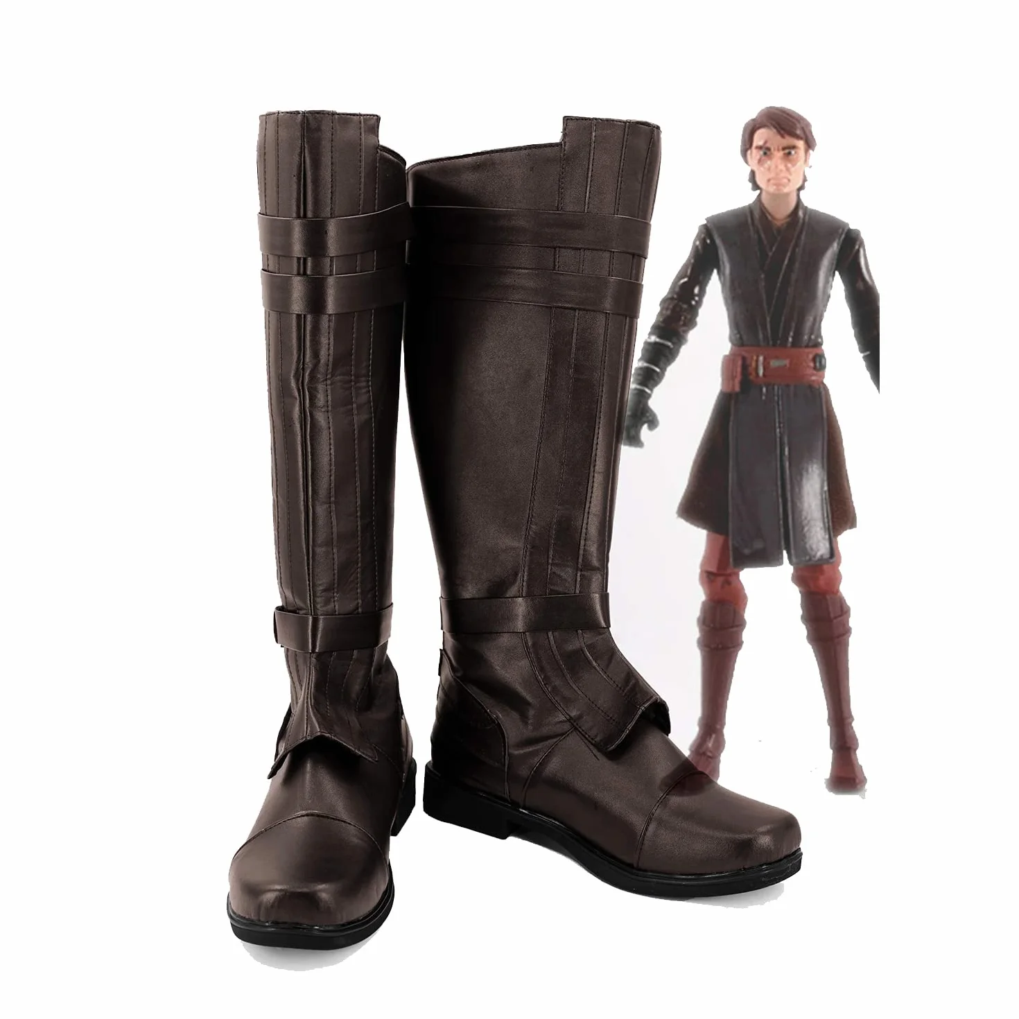 Fuman Anakin Skywalker buty filmowe, karnawał, Halloween, Darth Vader, kostium Cos akcesoria, brązowy, 38