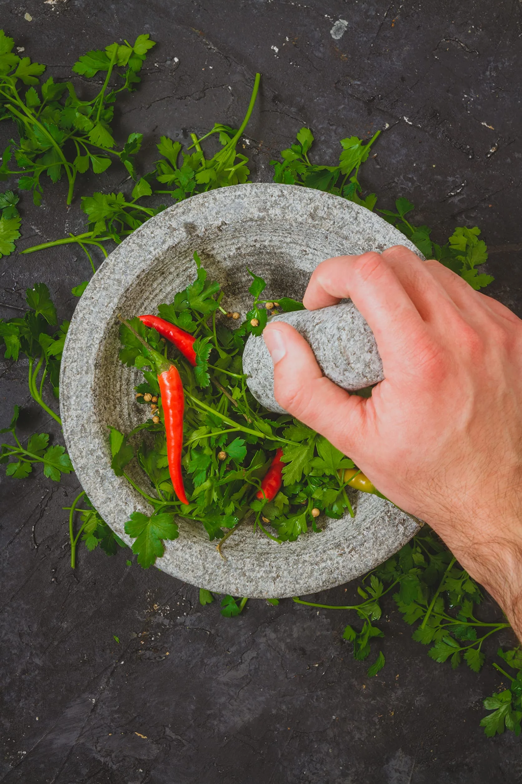KitchenCraft zestaw moździerzy i tłuczków granitowy 20 cm szary