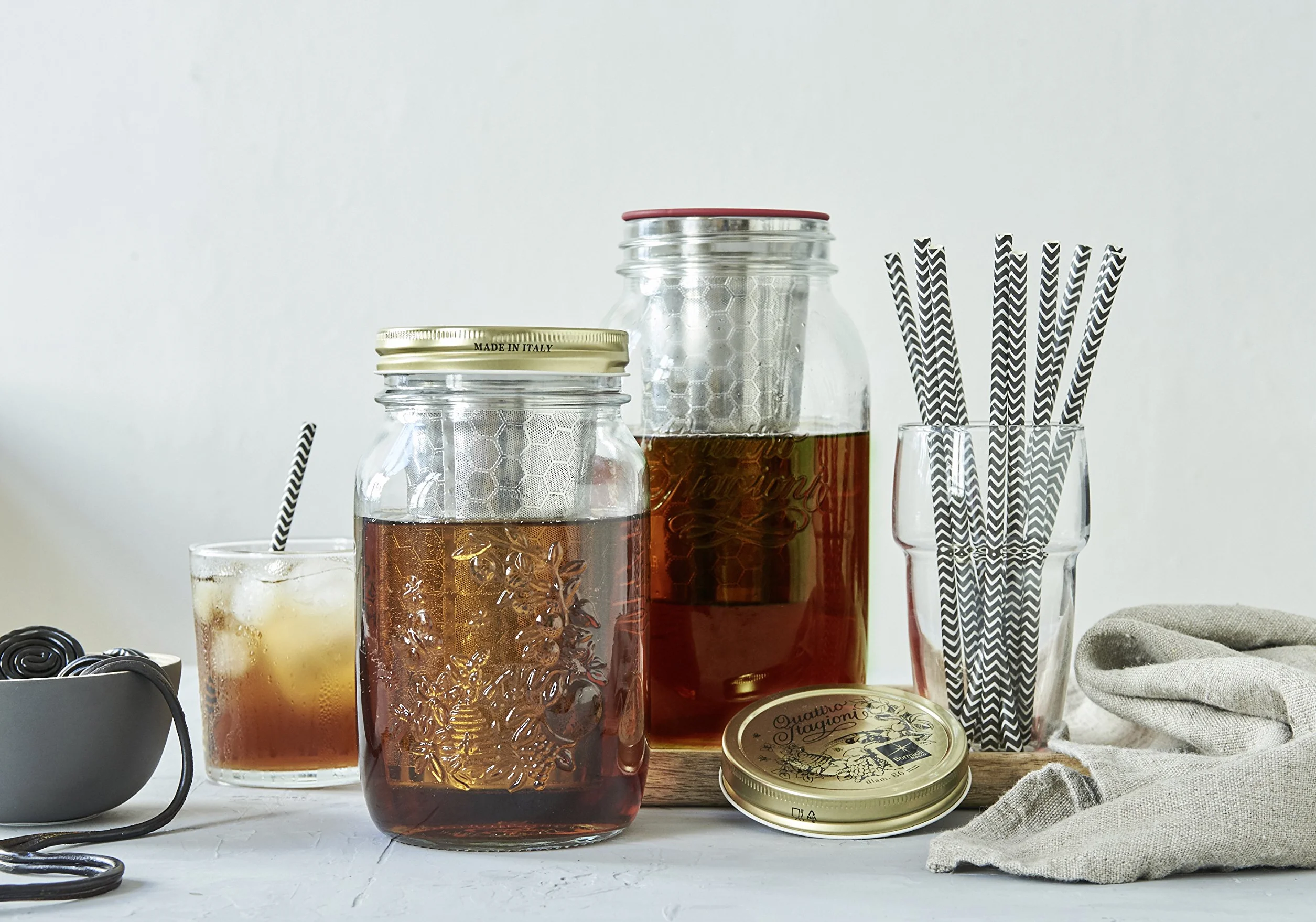 BREWJAR Cold Brew Coffee Jar 1L, Profesjonalny Ekspres Do Kawy Parzonej Na Zimno, Filtr Stal Nierdzewny