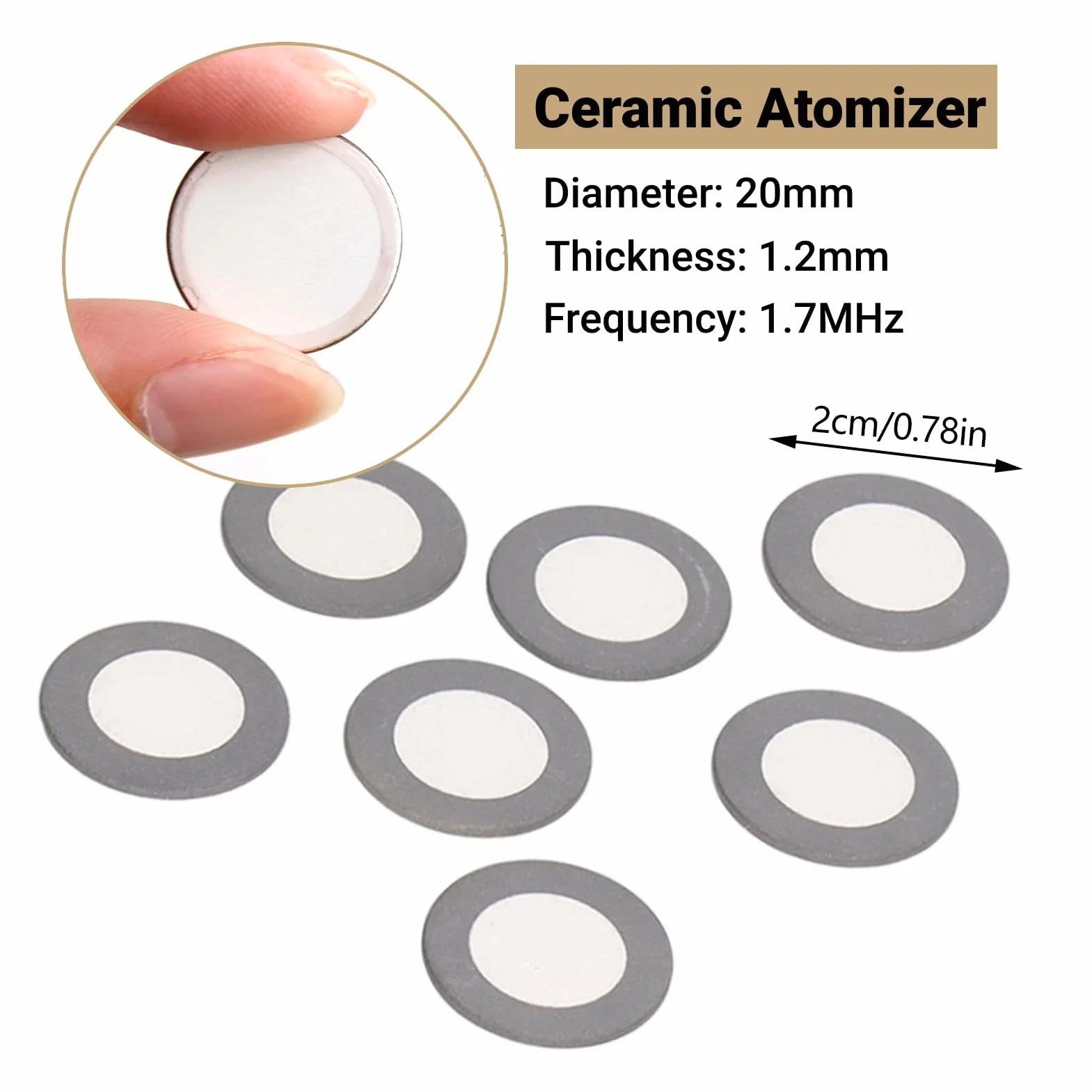 Ultrasonic Mist Maker Ceramic Disc 20mm Replacement Atomizer Accessories Set for Humidifier