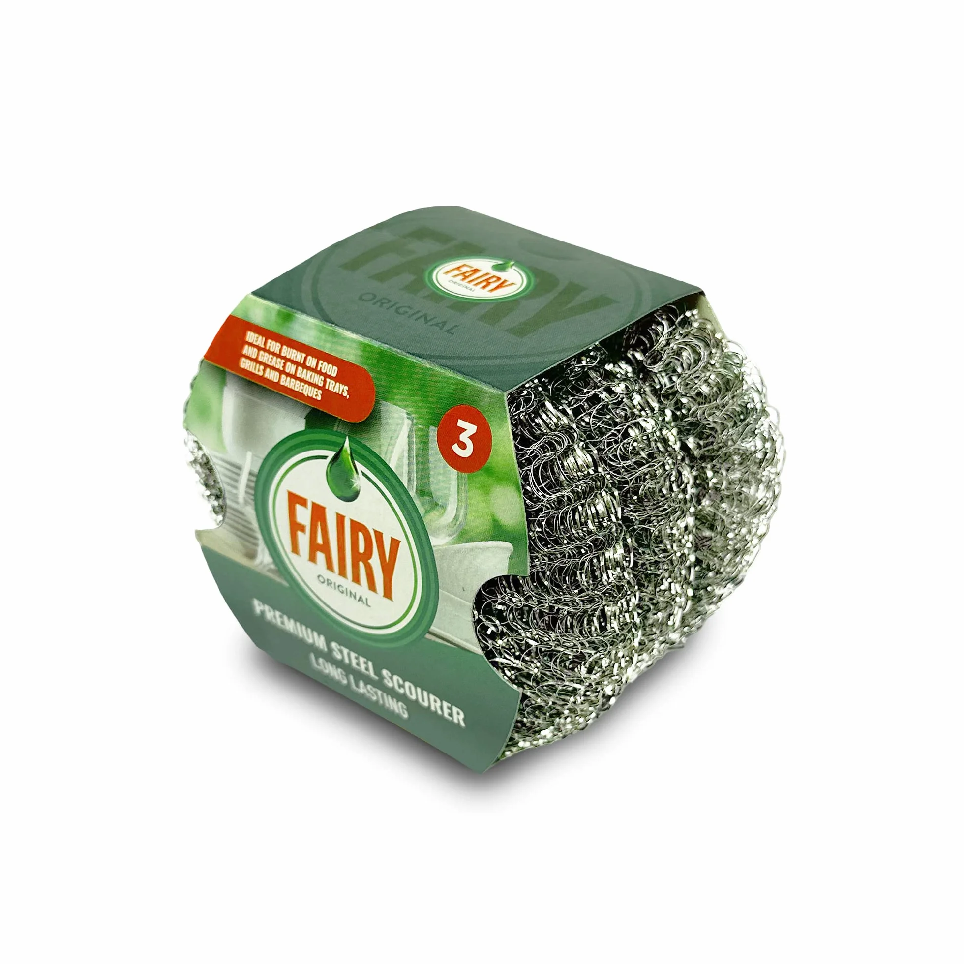 Addis Fairy Original 518944 myjki do garnków i patelni ze stali, stali nierdzewnej, 3 sztuki