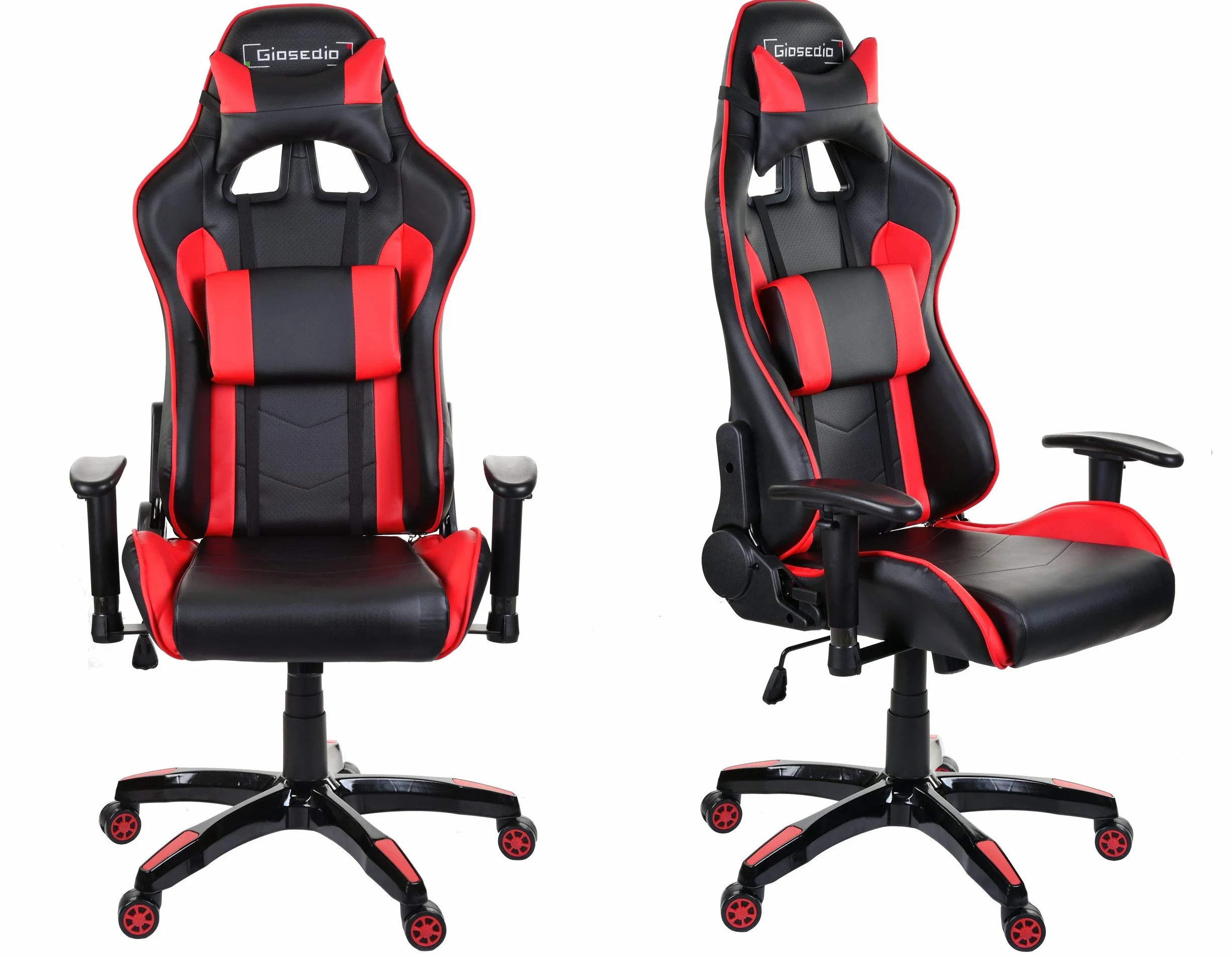 GSA041 Ergonomiczne krzesło gamingowe Racer czerwony czarny