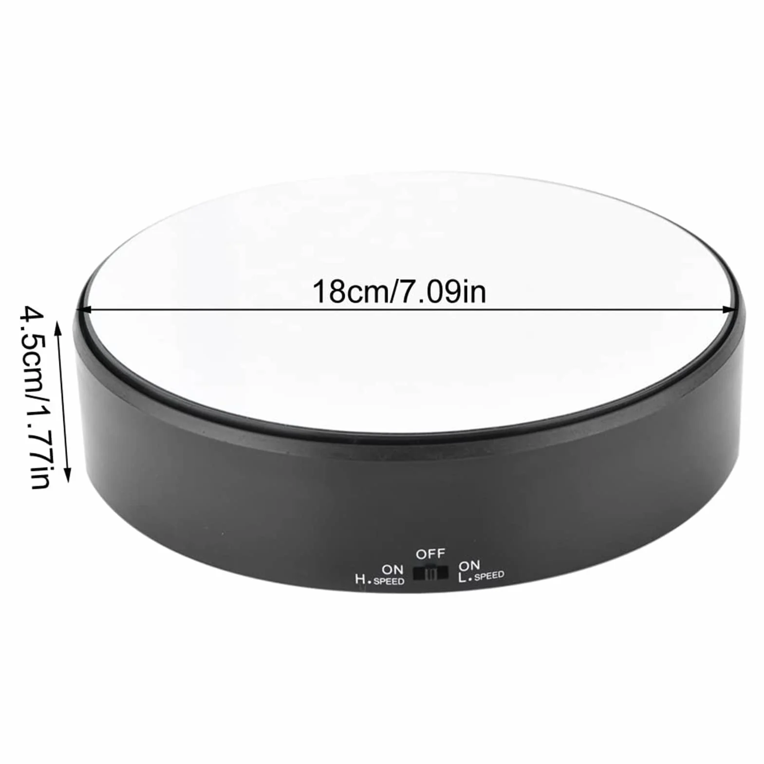 Battery Powered Display Turntable, 1.5kg Load Bearing Speed Adjustable Rotating Mirror Display Stand for Shop Home Display