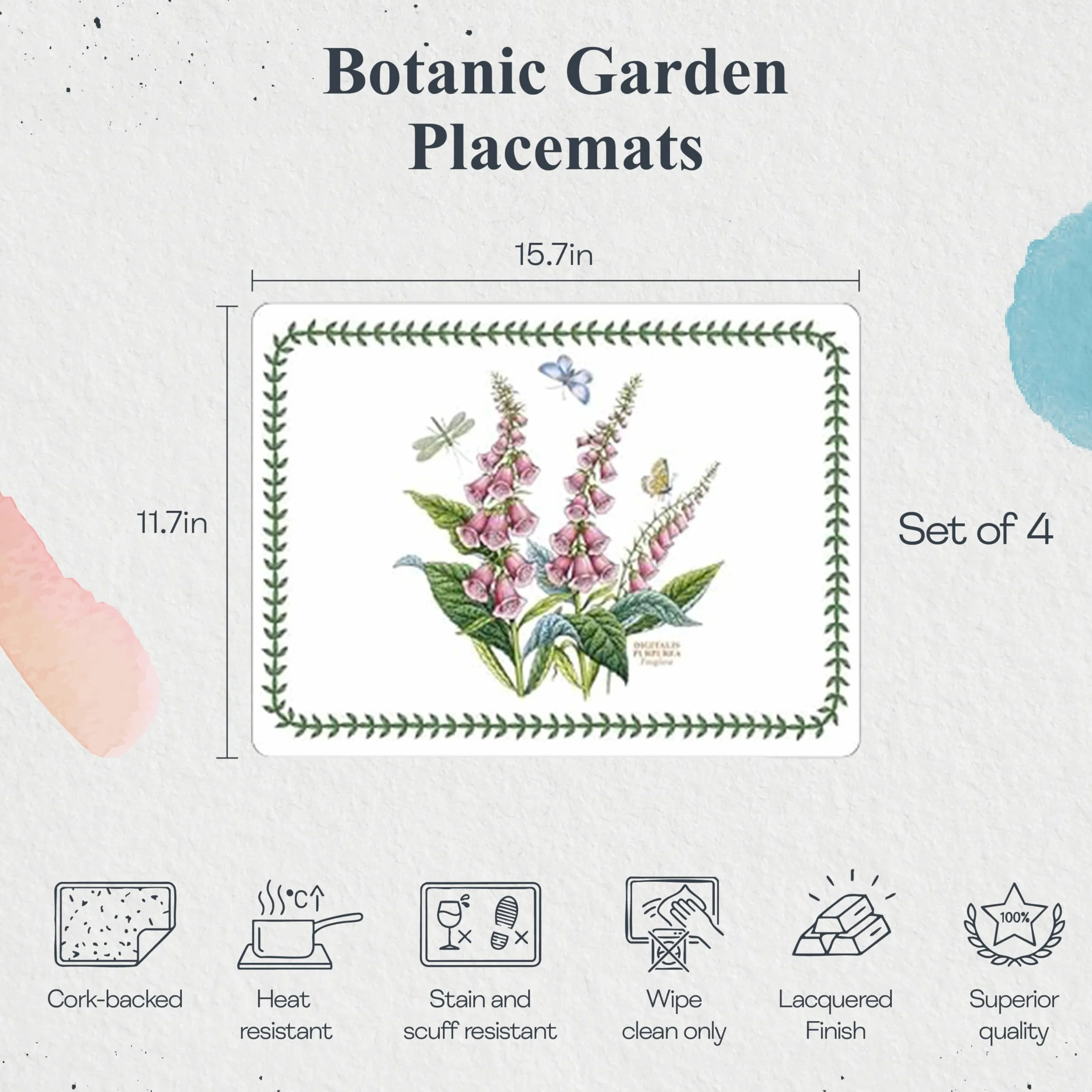 Pimpernel Botanic Garden Podkładki Zestaw 4 szt.