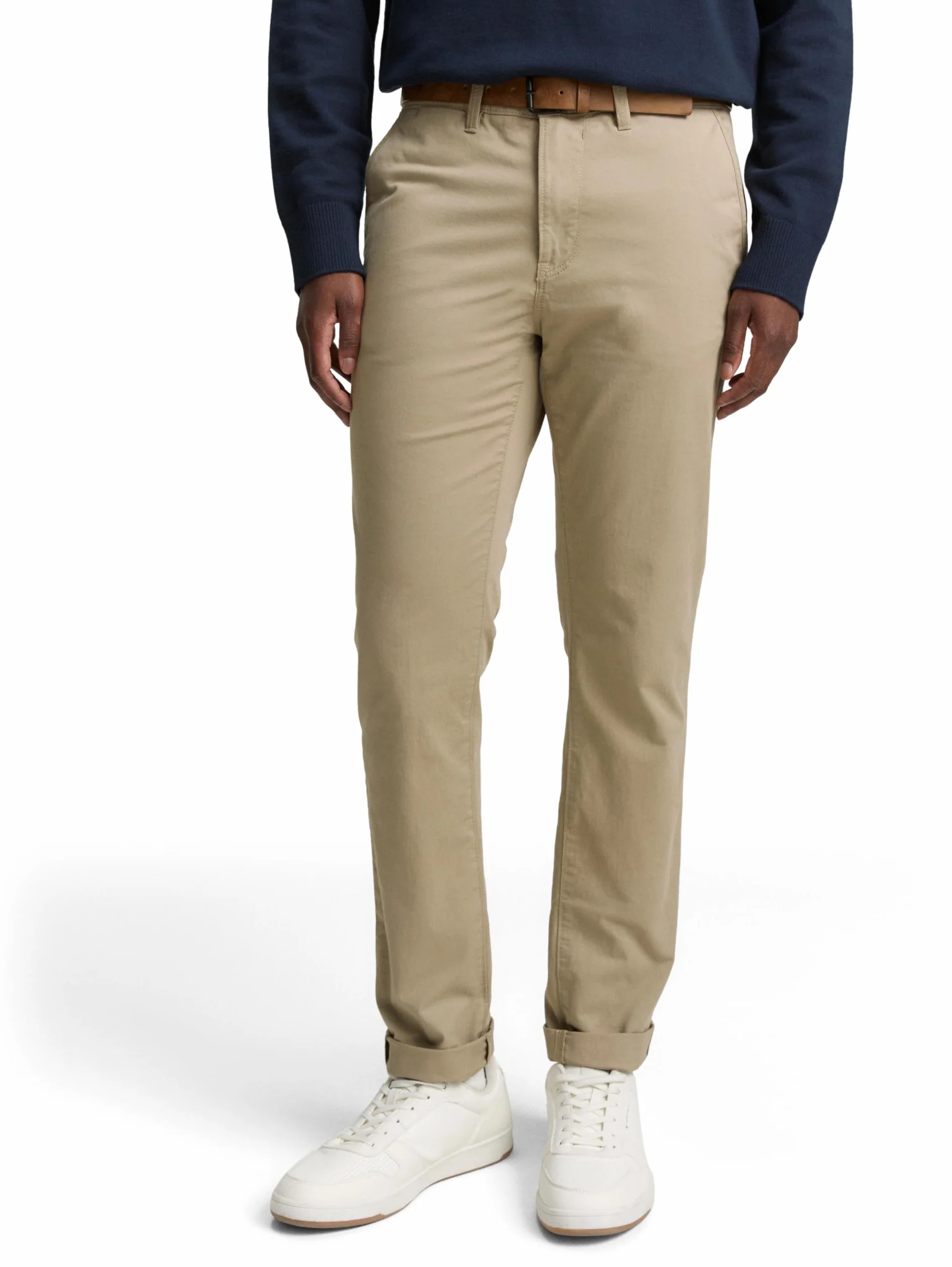 TOM TAILOR Denim Spodnie chinosy z paskiem 1027694 Mężczyźni