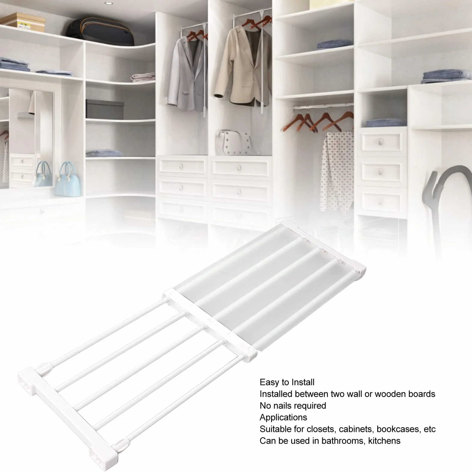 Metalowa Półka Napinająca do Szafy 50-80 cm Separator Dzielnik