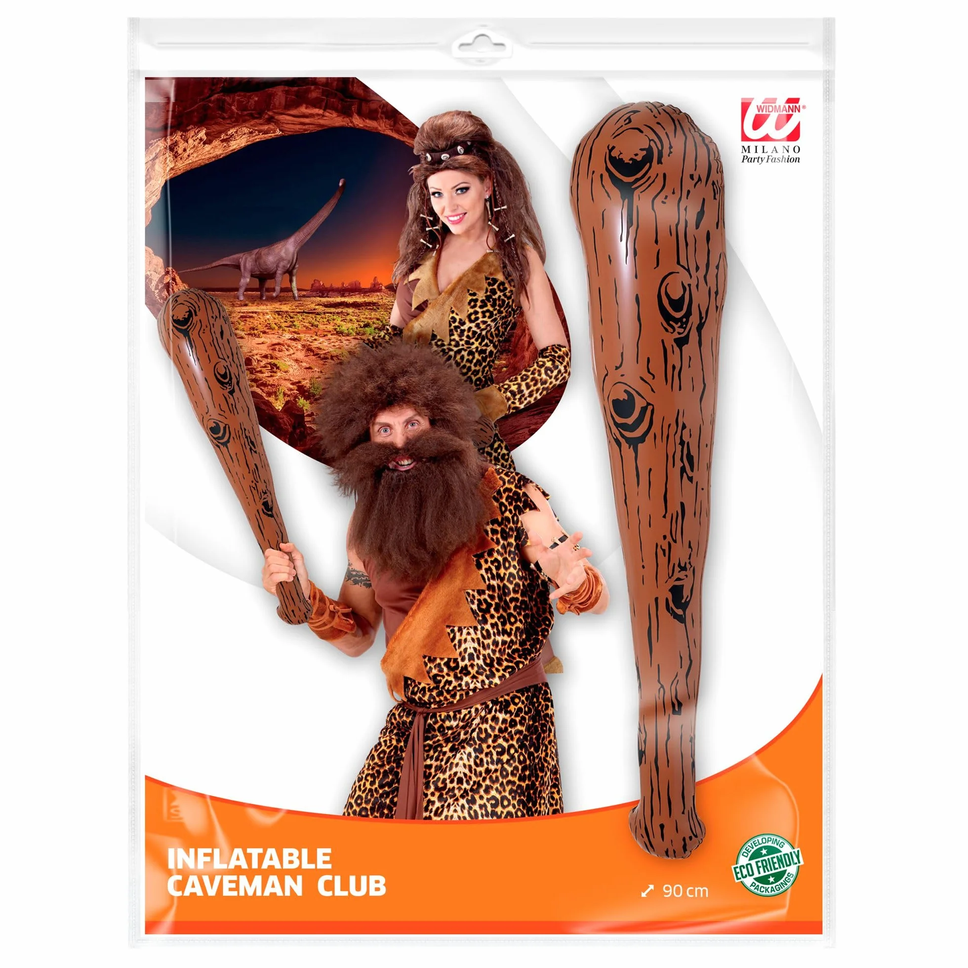 W WIDMANN MILANO Party Fashion 2389M – nadmuchiwana maczuga, 90 cm, broń, jaskiniowiec, epoka kamienia, impreza tematyczna, karnawał