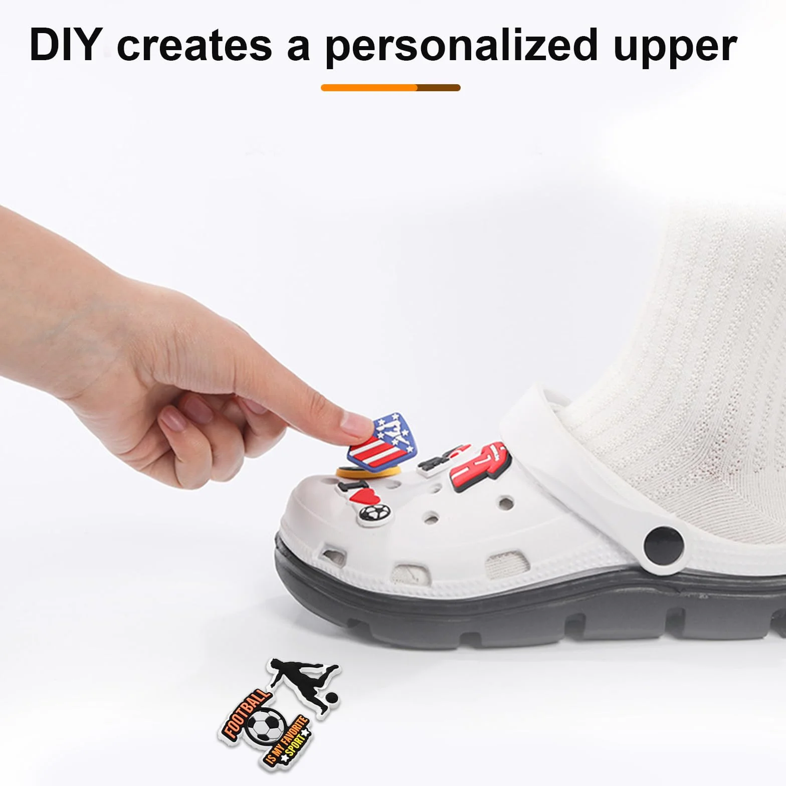 Zawieszki do Butów, Unisex, 32 Sztuki, Piłkarskie, Dekoracyjne, PVC