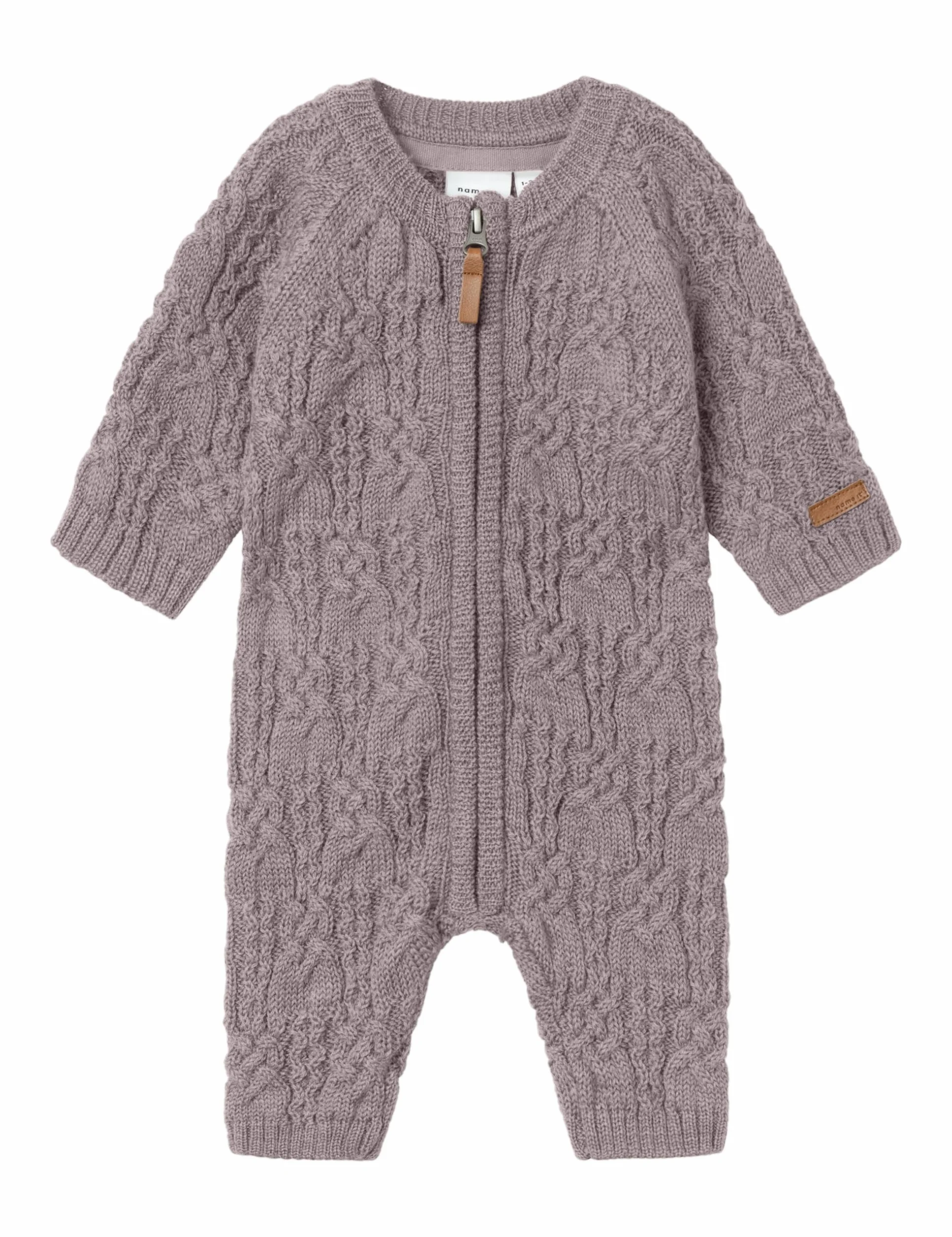 NAME IT Nbfwrilla Wool Ls Knit Suit śpioszki dla dziewczynek, liliowy, 74
