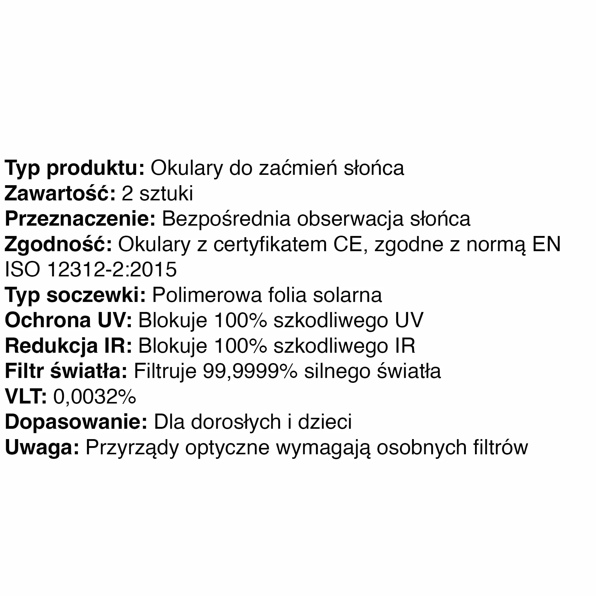 ORRO Classic Okulary do Zaćmienia Słońca 2 Sztuki na 12 Sierpnia 2026, Certyfikowana Ochrona Oczu, EN ISO 12312-2:2015 Testowane, Oznakowane CE do Bezpiecznego Obserwowania Słońca