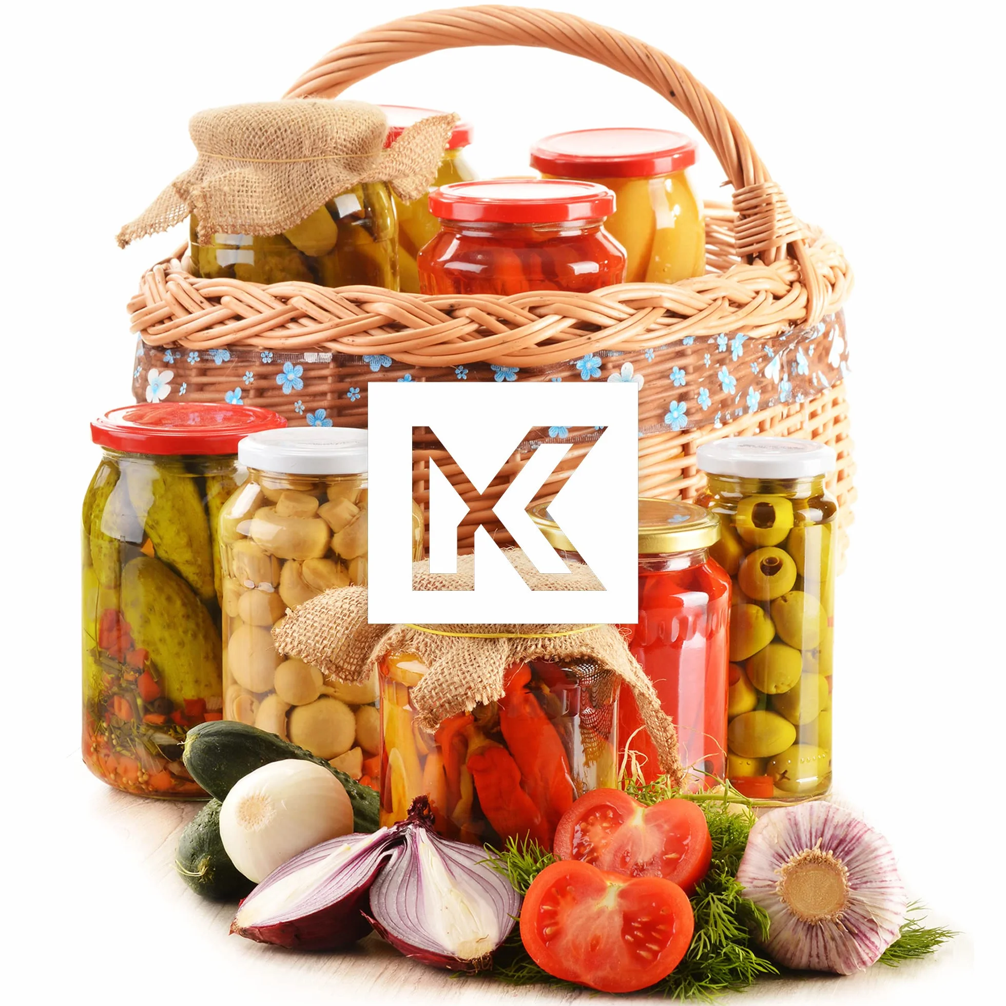 KADAX Szklane słoiki 540 ml, z hermetycznymi pokrywkami, do przechowywania domowych dżemów, miodu, marynat i kapusty kiszonej (folklor, zestaw 16 szt.)