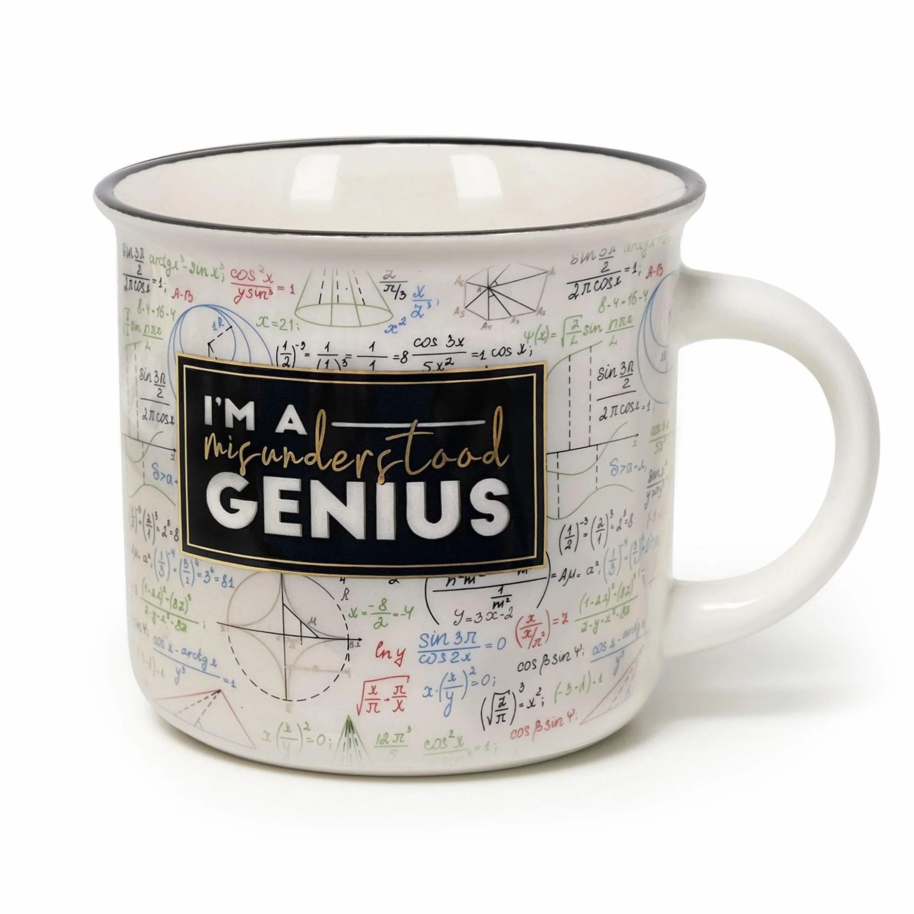 Legami - Porcelany kubek Cuppuccino New Bone China, kubek śniadaniowy, kubek kawy Thé można prać w zmywarce, średnica 10 cm, pojemność 350 ml, motyw geniusz