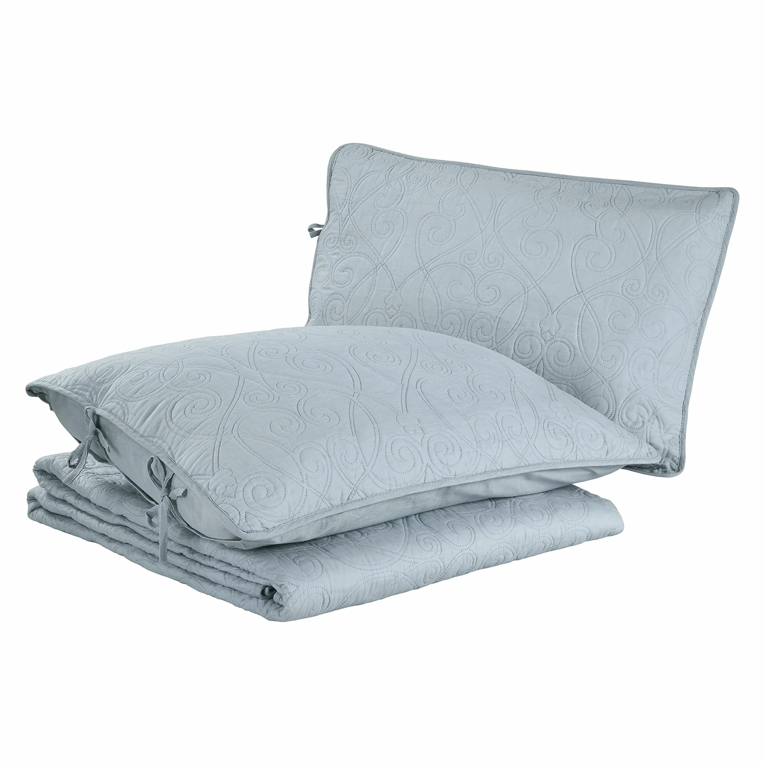 Laura Ashley Bawełniana dwustronna pościel z pasującymi poszewkami, idealna na wszystkie pory roku i wstępnie prana dla dodatkowej miękkości, niebieski Breeze Blue, King