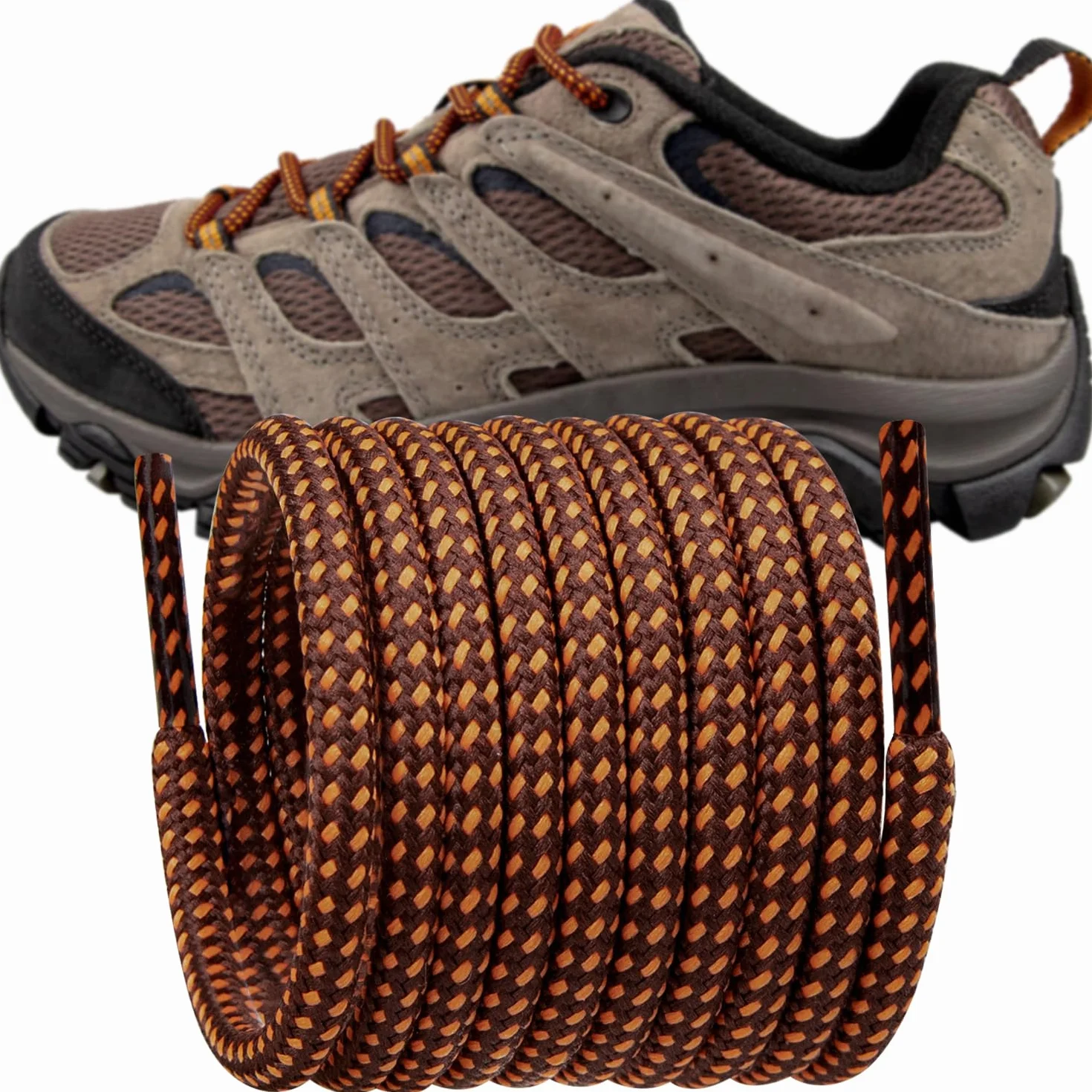 Endoto Sznurówki do Merrell sznurowadła Shoe Laces Shoelaces | Okrągłe sznurówki 4,5 mm｜Materiał: 100% poliester