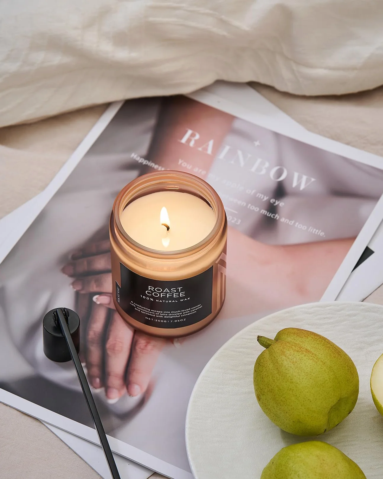 M&SENSE Świeca w Słoiku Wanilia 200g 50h Naturalna Sojowa Aromaterapia