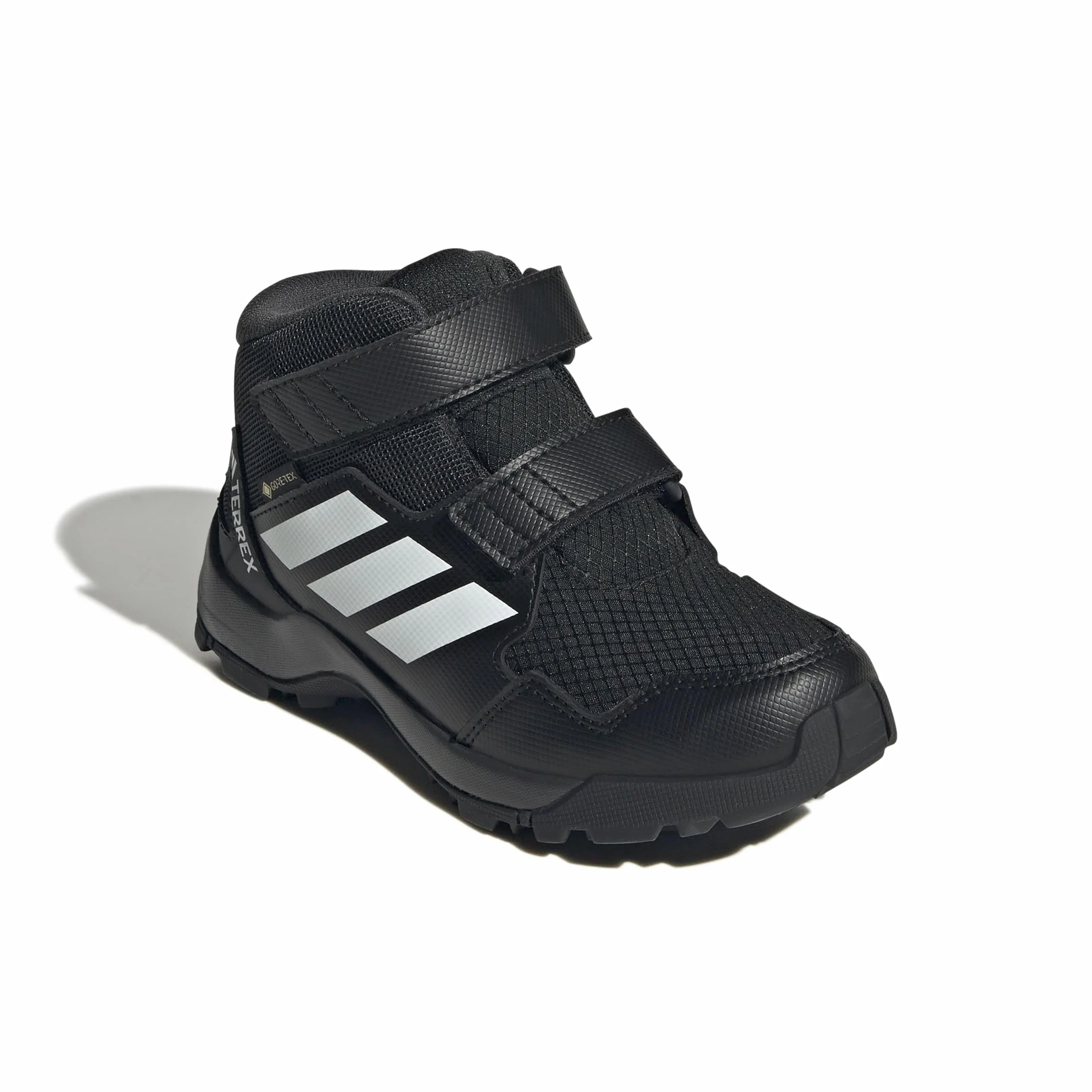 adidas Uniseks - dzieci Terrex Skychaser Mid Gore-Tex Hiking Kids Shoes, Core Black/Ftwr White/Semi Impact Orange, 32 EU
