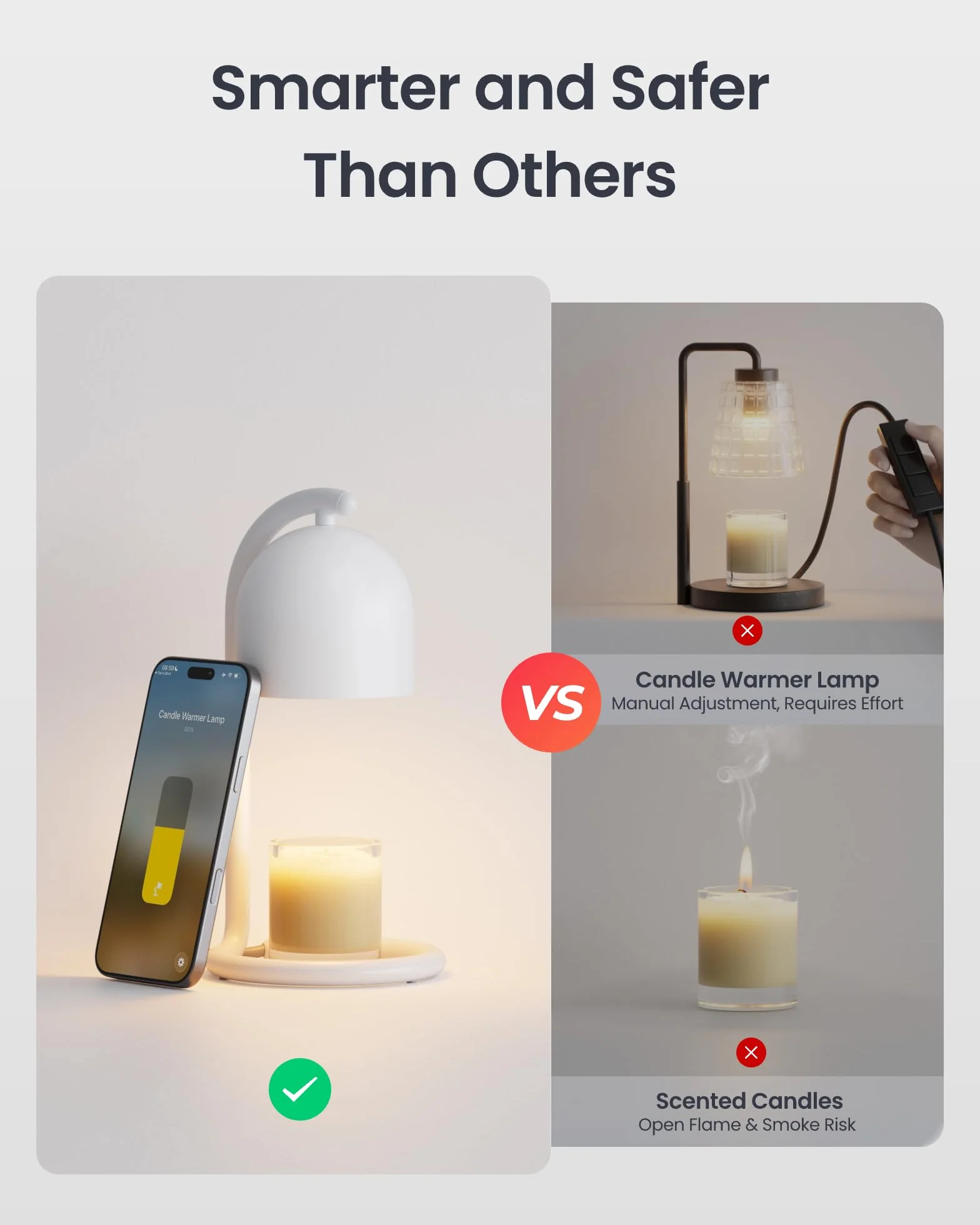 SwitchBot Inteligentna lampa do podgrzewania świec z timerem i ściemniaczem, podgrzewacz świec do Apple Home i Alexa, elektryczny topiący wosk na urodziny, prezent na parapetówkę, elegancki wystrój